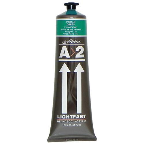 Premium A2 Lightfast Heavy Body Acrylic Paint - 120ml (4oz) Tube - Professional Phthalo Green Artist Paint for Canvas, Murals & Fine Art - Rich Pigment, Smooth Texture, Vibrant Color