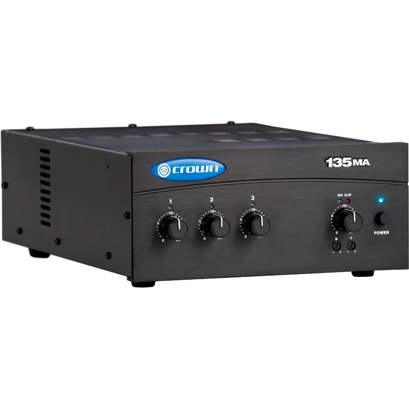 135MA 3-Channel 35W Professional Audio Mixer Amplifier with 3 Inputs - Perfect for Paging Systems, Background Music, Music-on-Hold & Installed Sound (8-Ohm & 70V Constant Voltage Outputs) - Ideal for Offices, Schools, Retail Stores & Commercial Spaces - Black