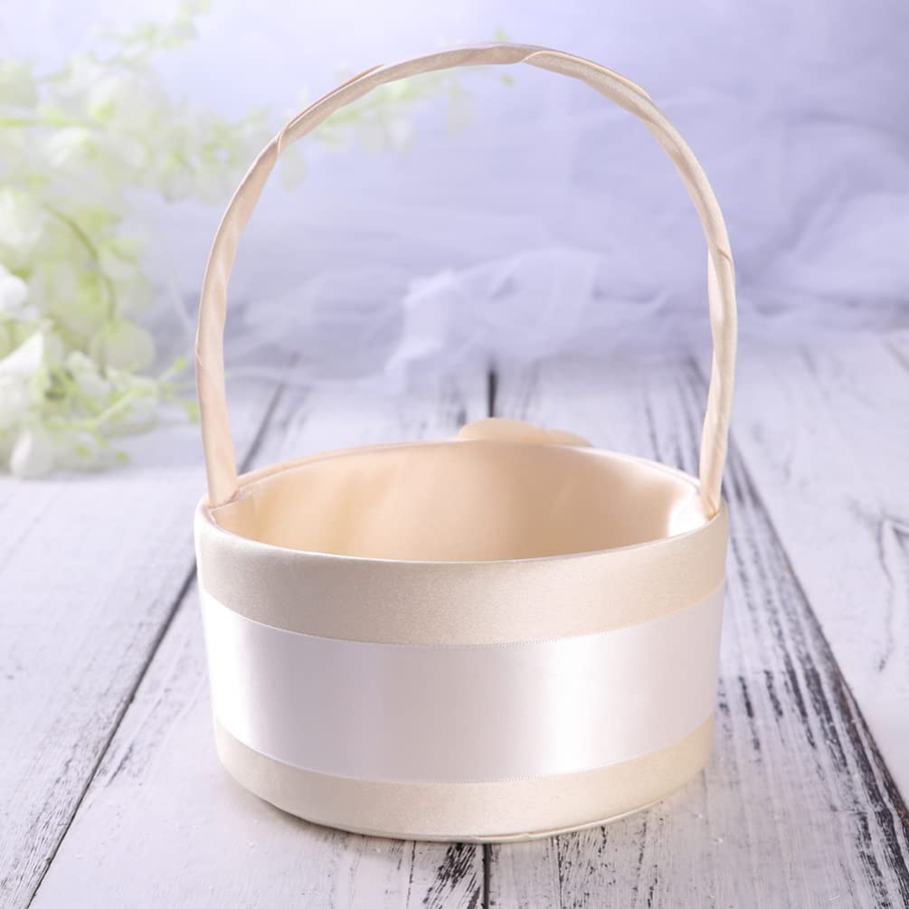 STOBOK 2-Pack Rustic Wedding Flower Basket Set - Flower Girl Basket with Rings Holder, Perfect for Petals & Bouquets - Ideal for Wedding Ceremonies, Bridal Showers & Flower Girl Processions