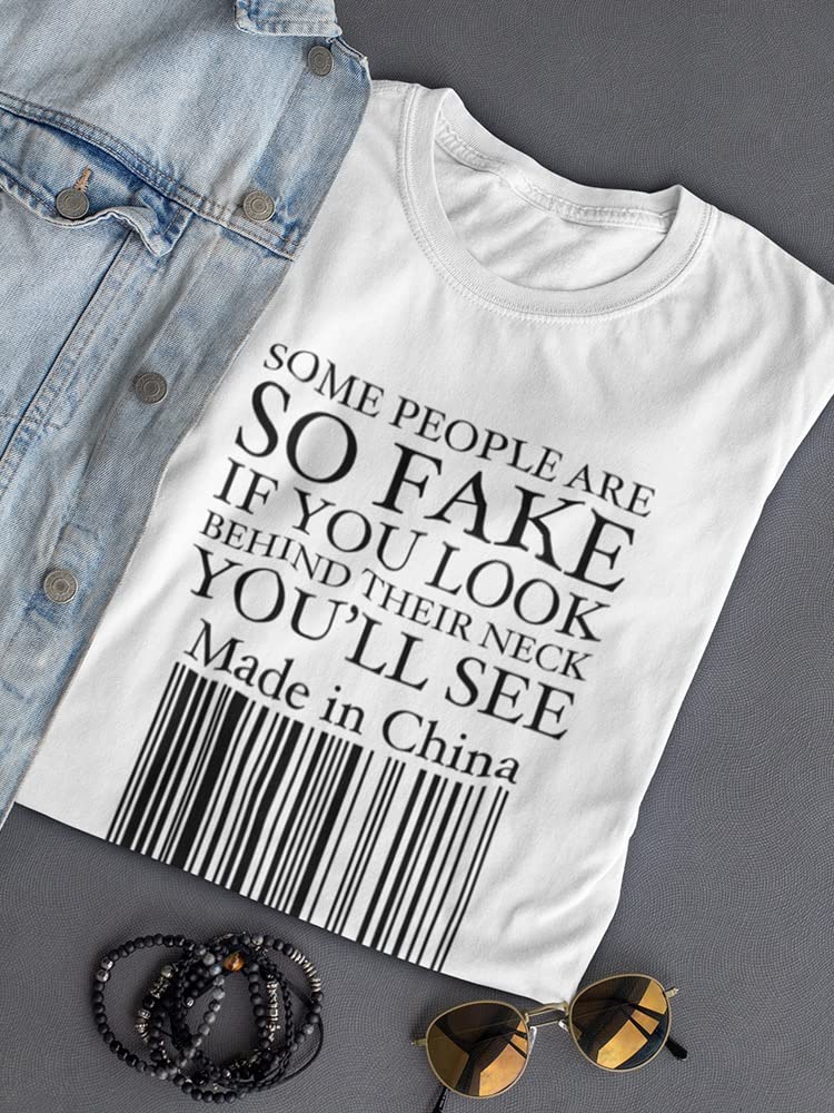 Smartprints Fake People Quote Women's T-Shirt - Funny Sarcastic Graphic Tee for Women - Perfect for Casual Wear, Girls Night Out & Gifts