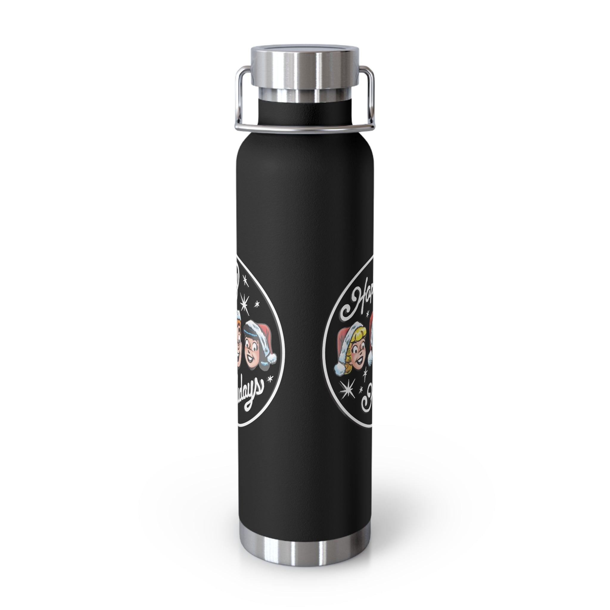 Archie Comics Happy Holidays 22oz Copper Vacuum Insulated Water Bottle - Double Wall Stainless Steel Thermos with Archie, Betty & Veronica - Perfect for Christmas Gifts, Office & Outdoor Activities