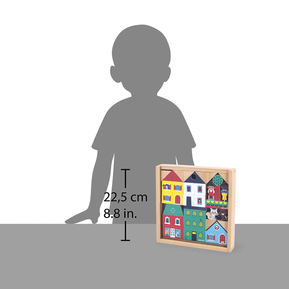 Janod City Cross Roads - Set of 36 Wooden Building Blocks for Kids | STEM Educational Toys | Creative Play for Toddlers & Preschoolers | Perfect for Birthday Gifts & Classroom Activities