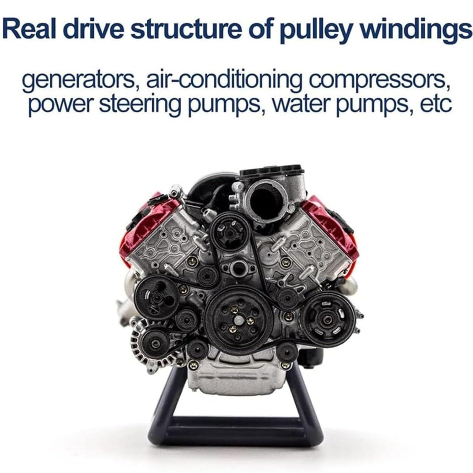 Mini V8 Engine Model Kit for Adults - Compatible with AX90104, SCX10, VS4-10 Pro/Ultra RC Cars - DIY Assembly Hobby Project for Home Display & RC Vehicle Upgrades