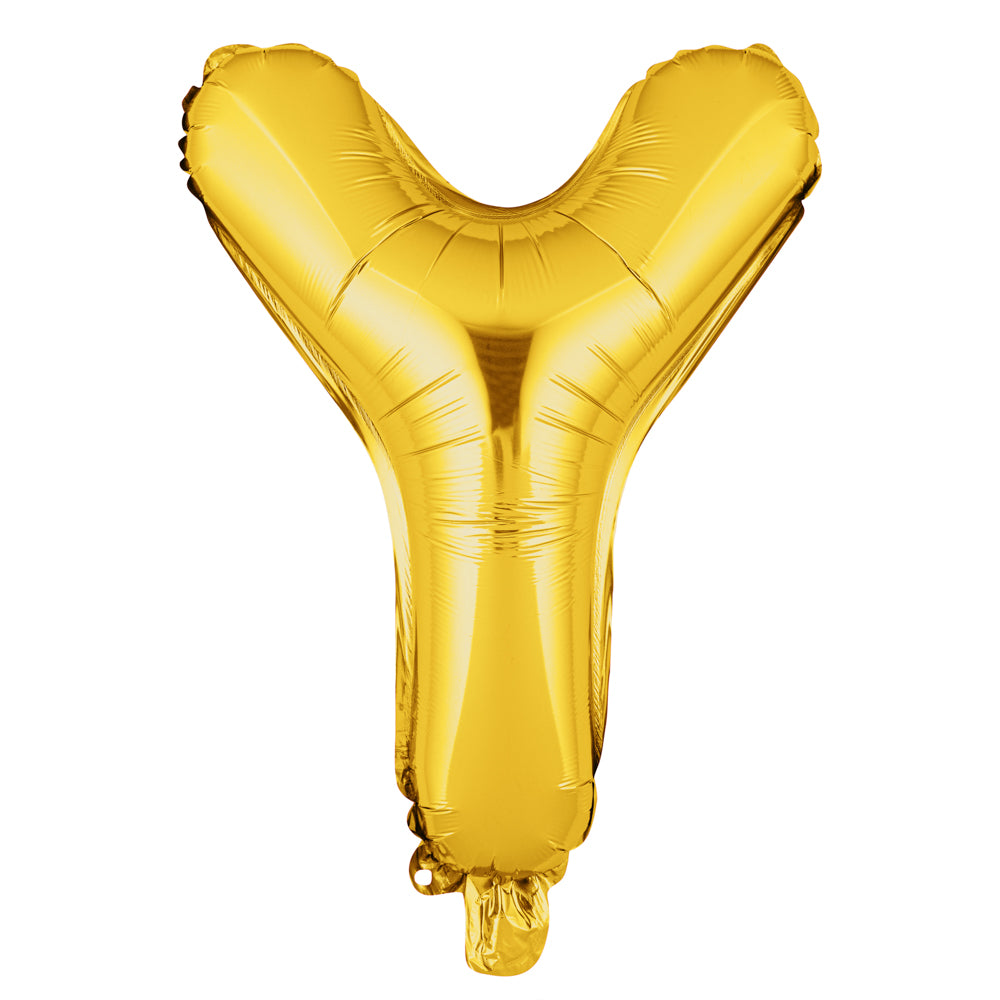 Balloonify Gold Mylar Letter Y Balloon - 16 Inch Large Foil Alphabet Balloon for Birthday Party Decorations, Baby Showers & Graduation Celebrations (1 Count Box)
