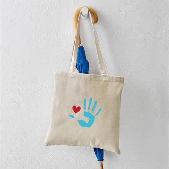 Heart & Hand Natural Canvas Tote Bag - Eco-Friendly Reusable Shopping Bag for Groceries, Beach & Everyday Use