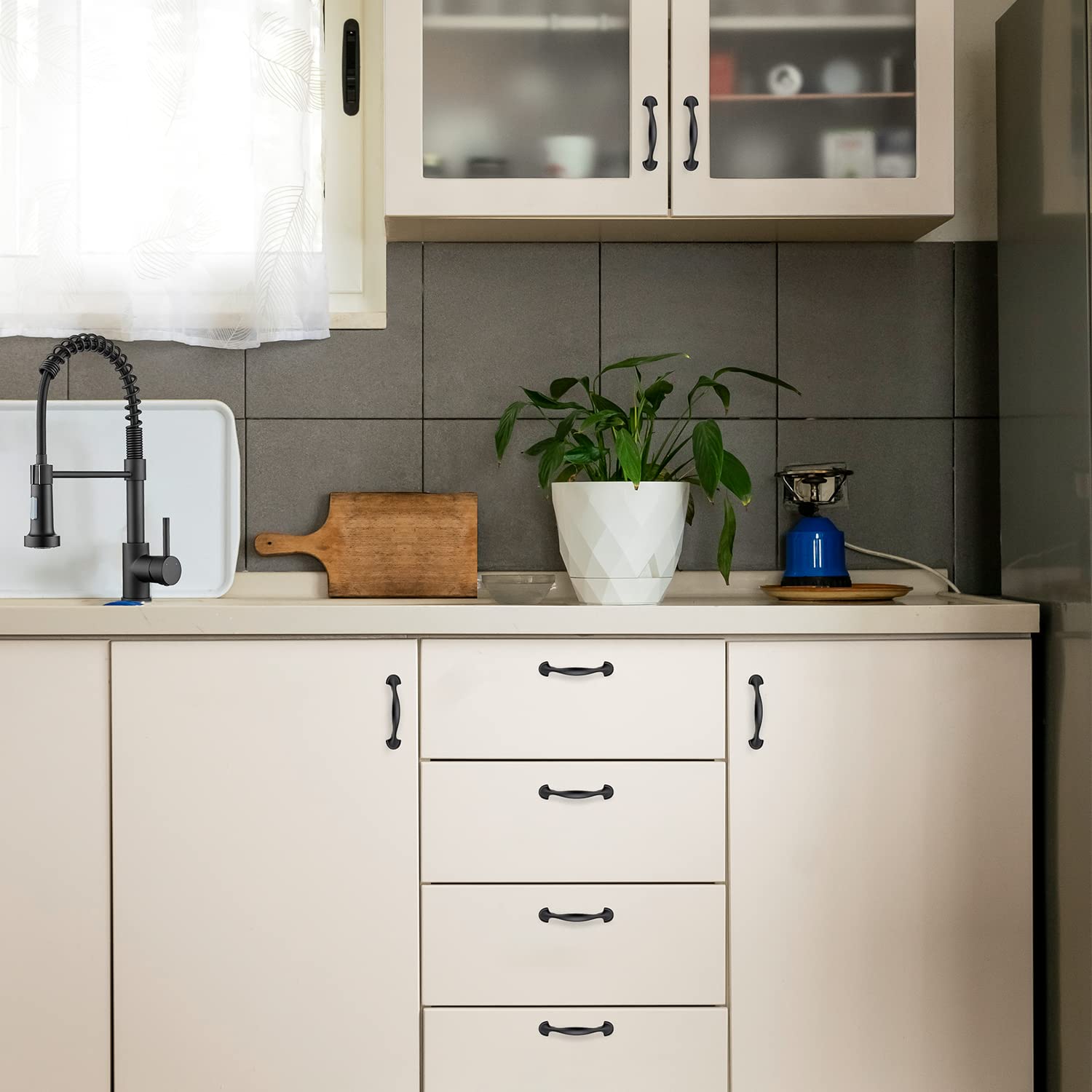 Ravinte 5-Pack Matte Black Cabinet Handles - 3