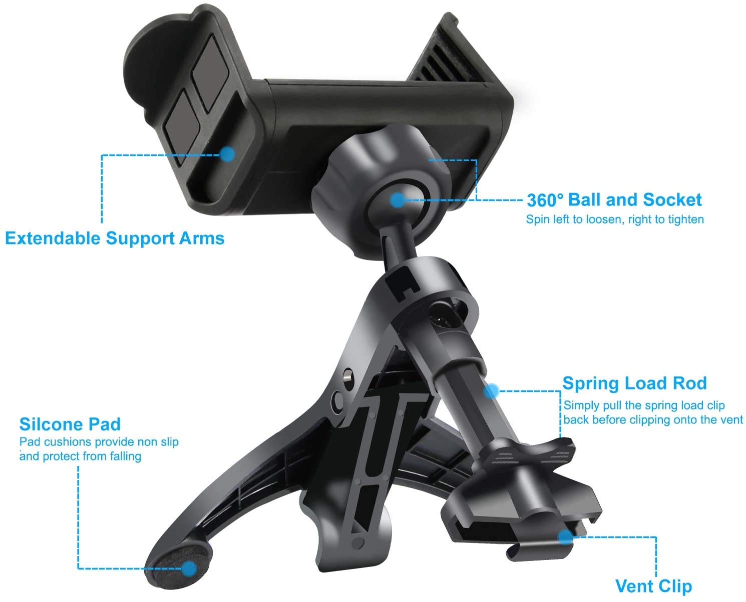Universal Car Air Vent Phone Mount Holder for TCL 30 XE 5G & 30 V 5G - Secure Hands-Free Car Accessory for Safe Driving & GPS Navigation