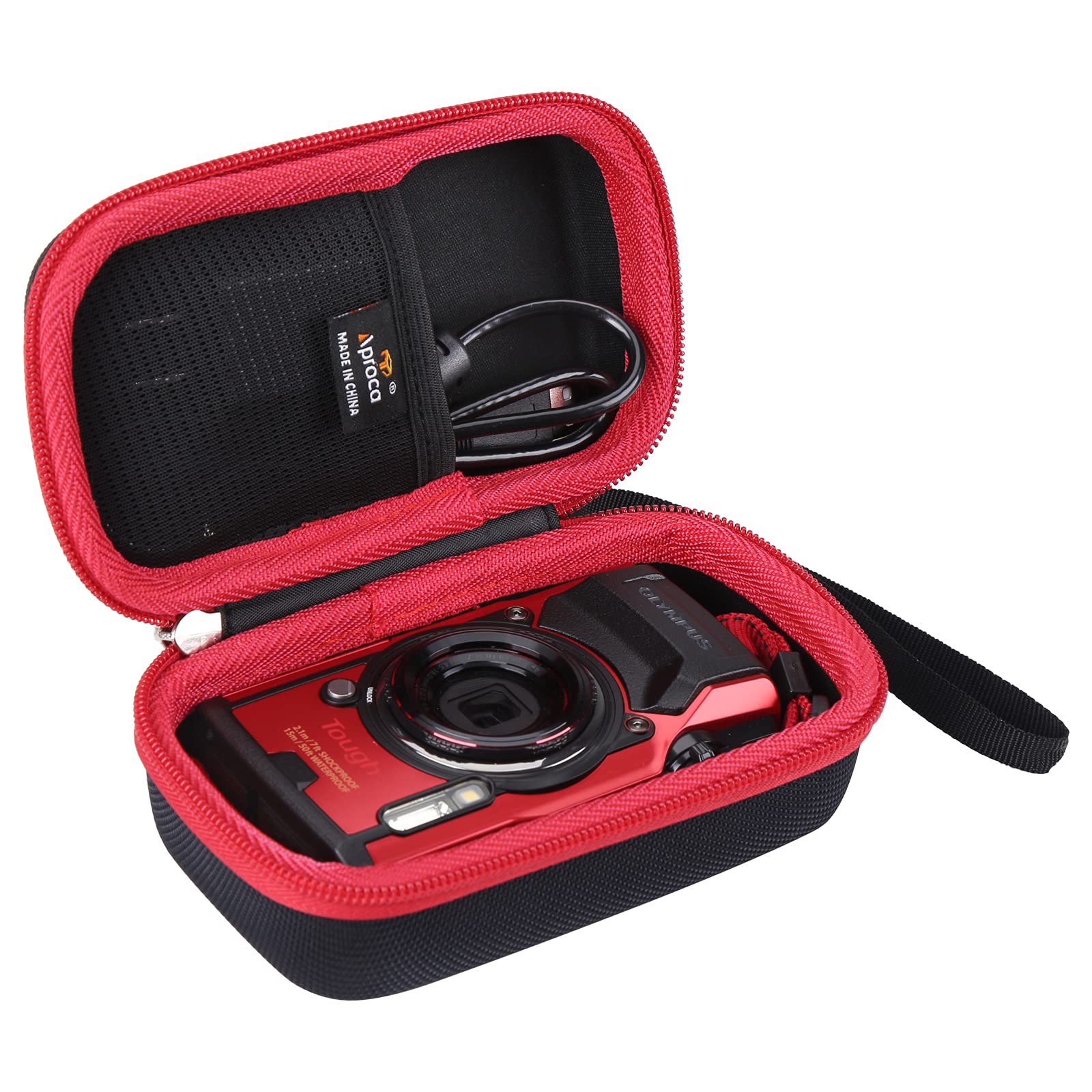 Aproca Waterproof Hard Storage Case for OM System Tough TG-7 & TG-6 Digital Cameras - Durable Protective Travel Case for Outdoor Adventures, Beach Trips & Hiking
