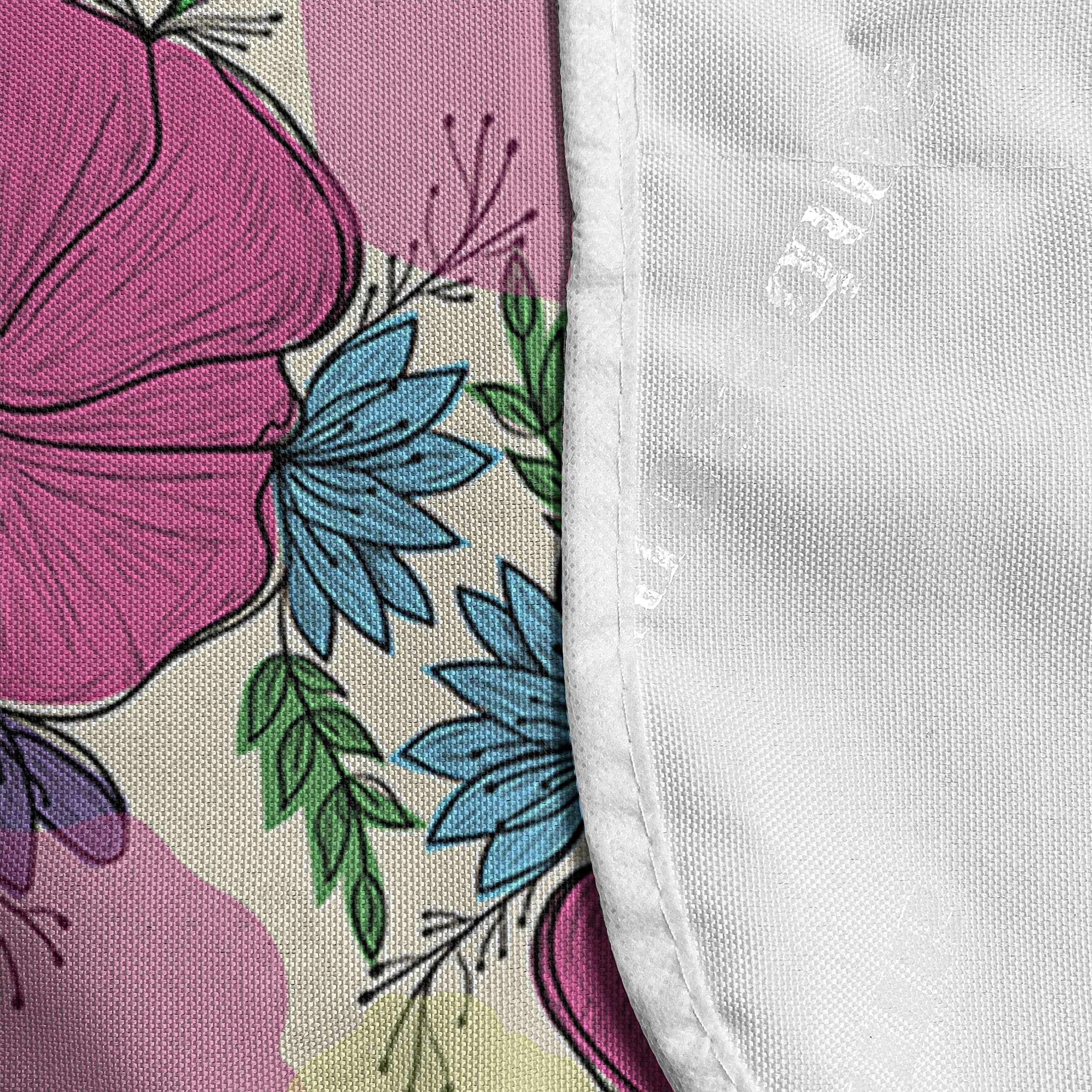 Ambesonne Waterproof Microwave Cover with Pockets - Wildflowers & Colorful Leaves Spring Design - 36