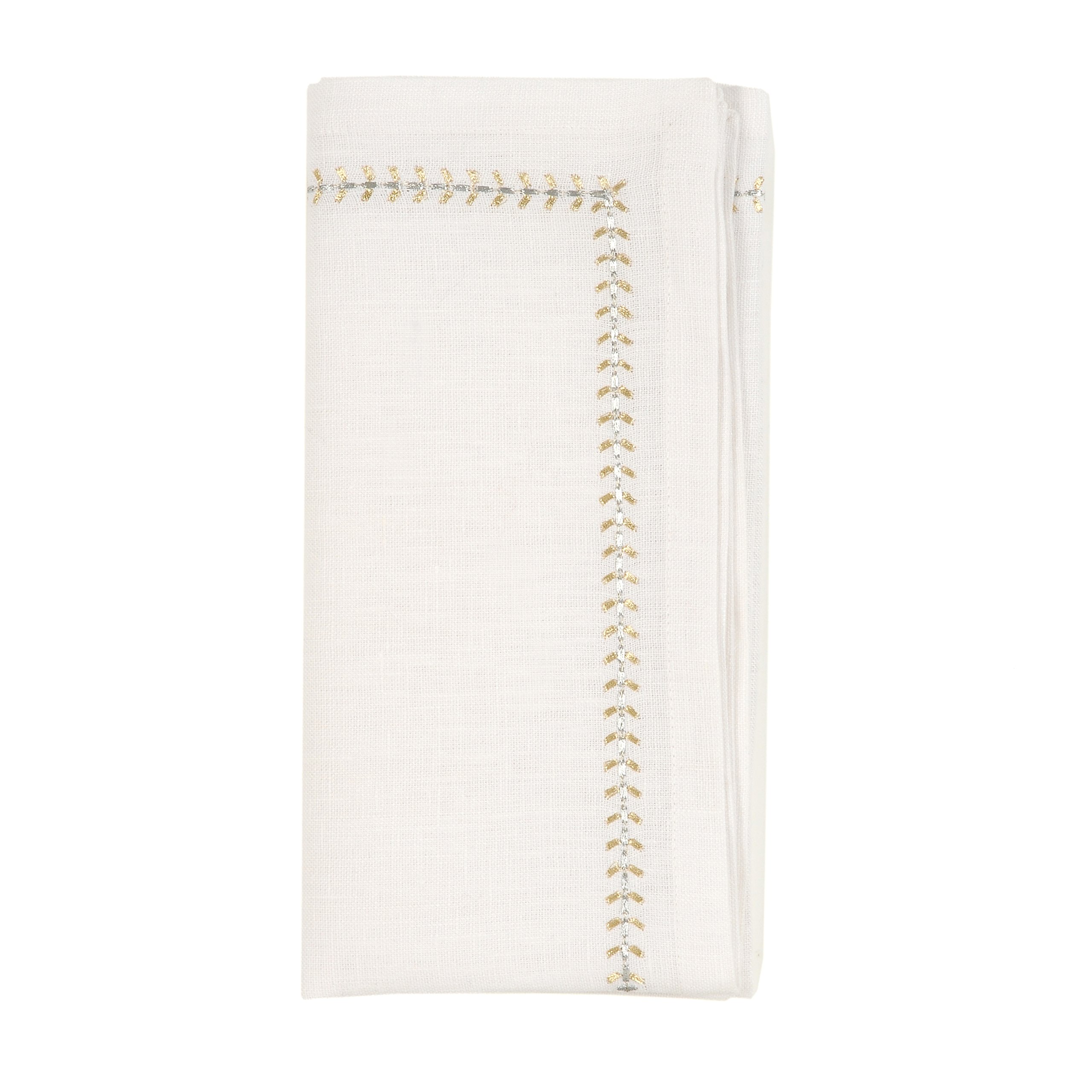Premium Herringbone Pattern Napkins (Set of 4) - Soft & Absorbent Cotton Linen for Fine Dining, Dinner Parties & Holiday Table Settings