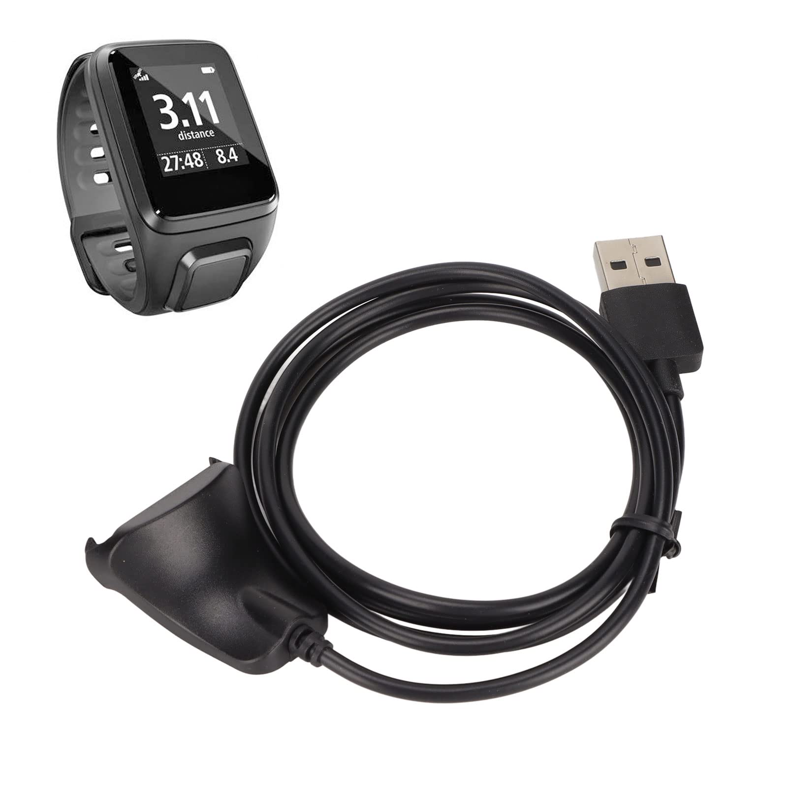 TomTom Golfer 2 Spark 3 Runner 2 Runner 3 Watch Charger Dock - USB Charging Cable & Adapter for Smartwatches - Perfect for Golfing, Running & Fitness Tracking