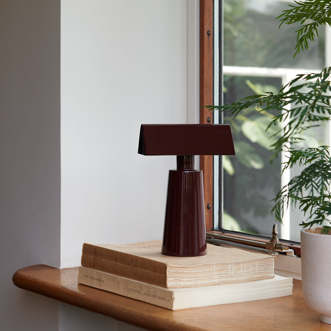 Caret MF1 Portable Table Lamp - USB Rechargeable LED Desk Light for Bedroom, Office, Reading & Travel | Dimmable, Adjustable Brightness