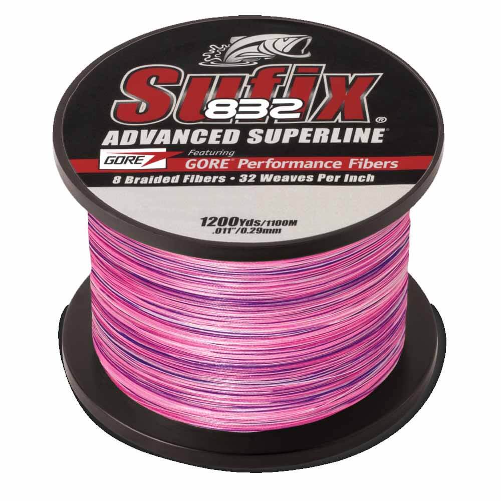 Sufix 832 Advanced Superline Braided Fishing Line - 1200 Yards, Sunrise Camo - High Performance for Freshwater & Saltwater Fishing