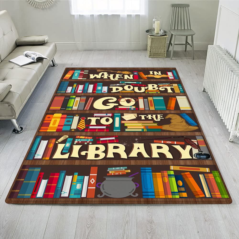 3x5 Area Rug for Classroom Decor - Soft Teacher Gift Carpet - Perfect for Book Lovers - Durable Kids Rug for Playroom, Living Room & Library - Home Decor Accent Rug for Cozy Reading Nooks and Learning Spaces