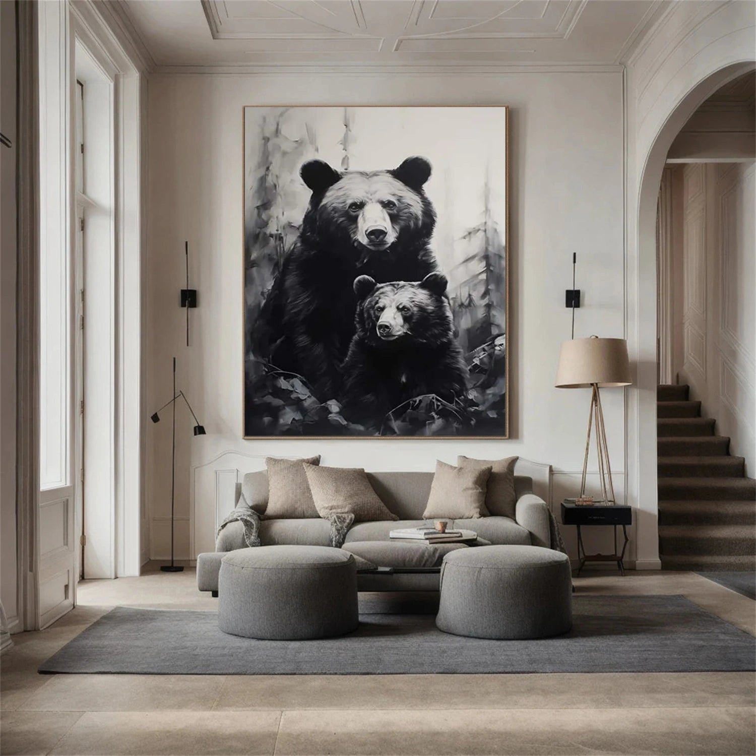 Animal Art Painting #AP161 - Handmade Canvas Wall Decor for Living Room, Bedroom & Office | Wildlife & Nature Inspired Artwork