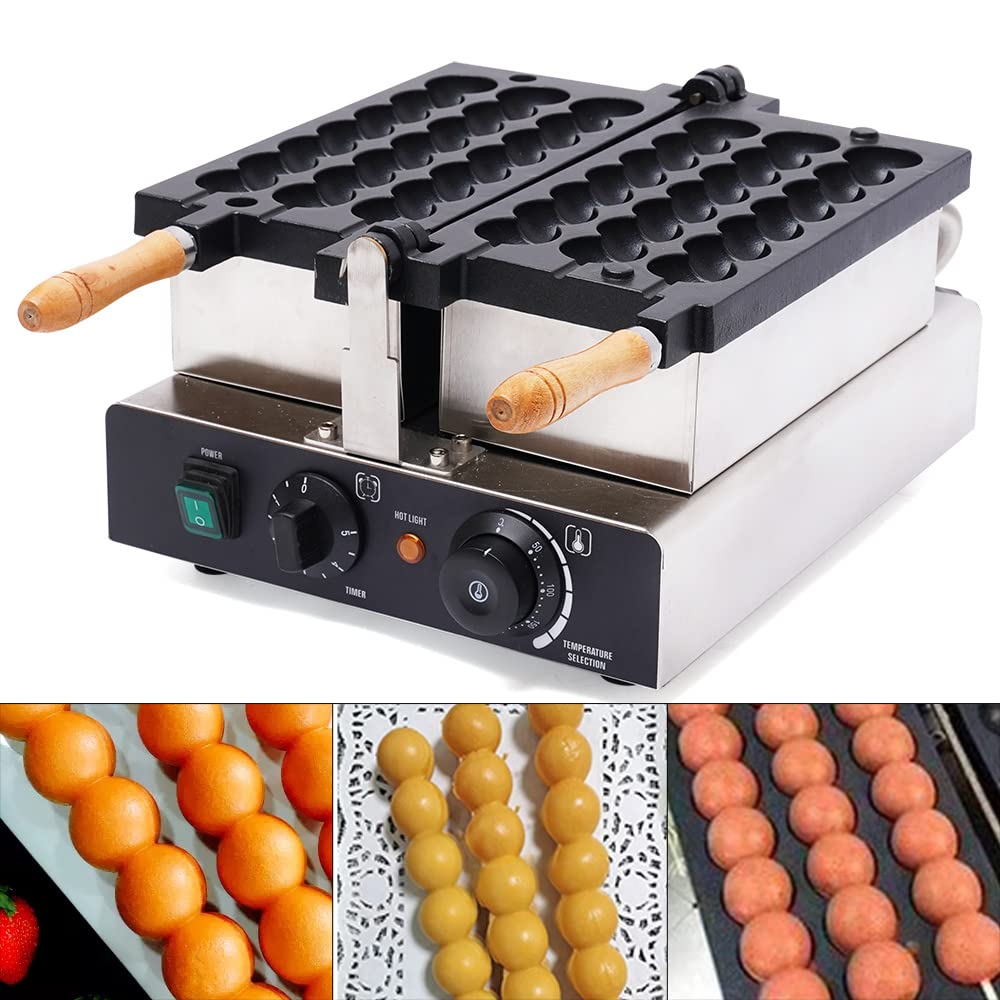 6-Piece Electric Waffle Skewer Maker Set - Mini Commercial Waffle Baker for Kids Breakfast, DIY Snack Skewers, Party & Bar Treats - Perfect for Family Cooking, Birthday Parties & Cafe Desserts