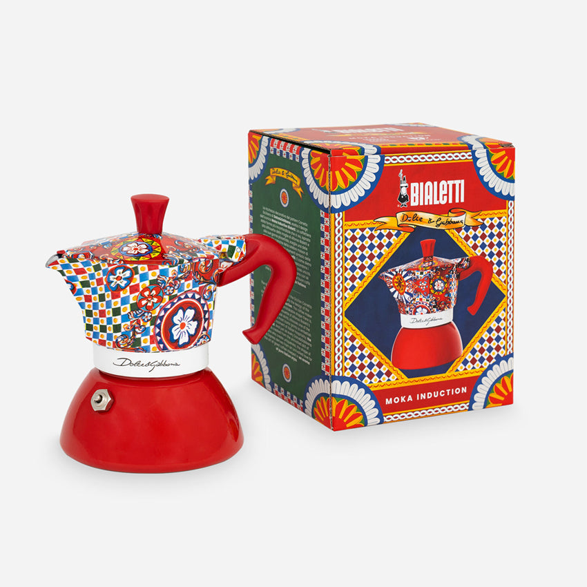 Dolce & Gabbana Casa Bialetti Moka Induction Coffee Maker - Medium Size Stovetop Espresso Maker for Home & Office Use