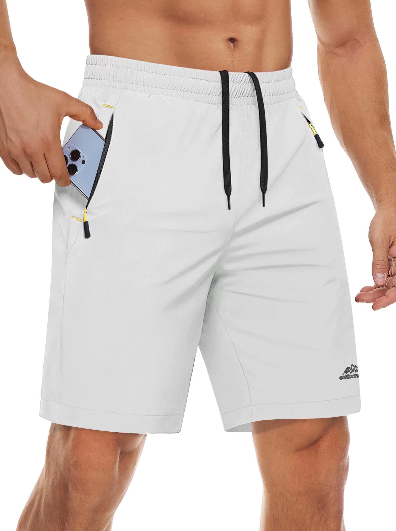 MAGCOMSEN Men's Quick Dry Athletic Running Shorts with Zipper Pockets - Lightweight Gym Workout Hiking Shorts for Men - Perfect for Running, Training & Outdoor Activities