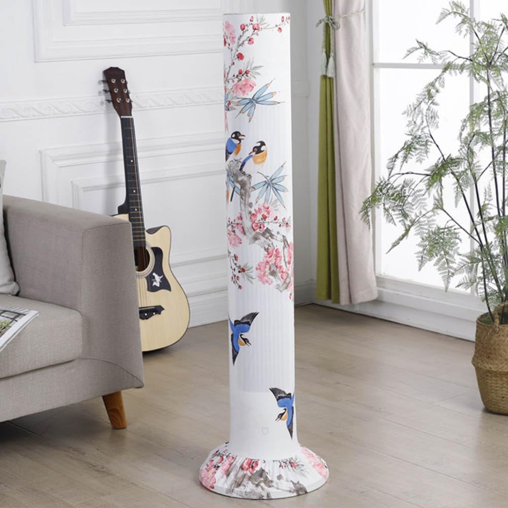 VIOKKO Washable Dust Cover for Tower Fan, Pedestal Fan & Floor Fan - Dustproof Protective Sleeve with Floral Bird Design | Perfect for Home, Office & Bedroom Use