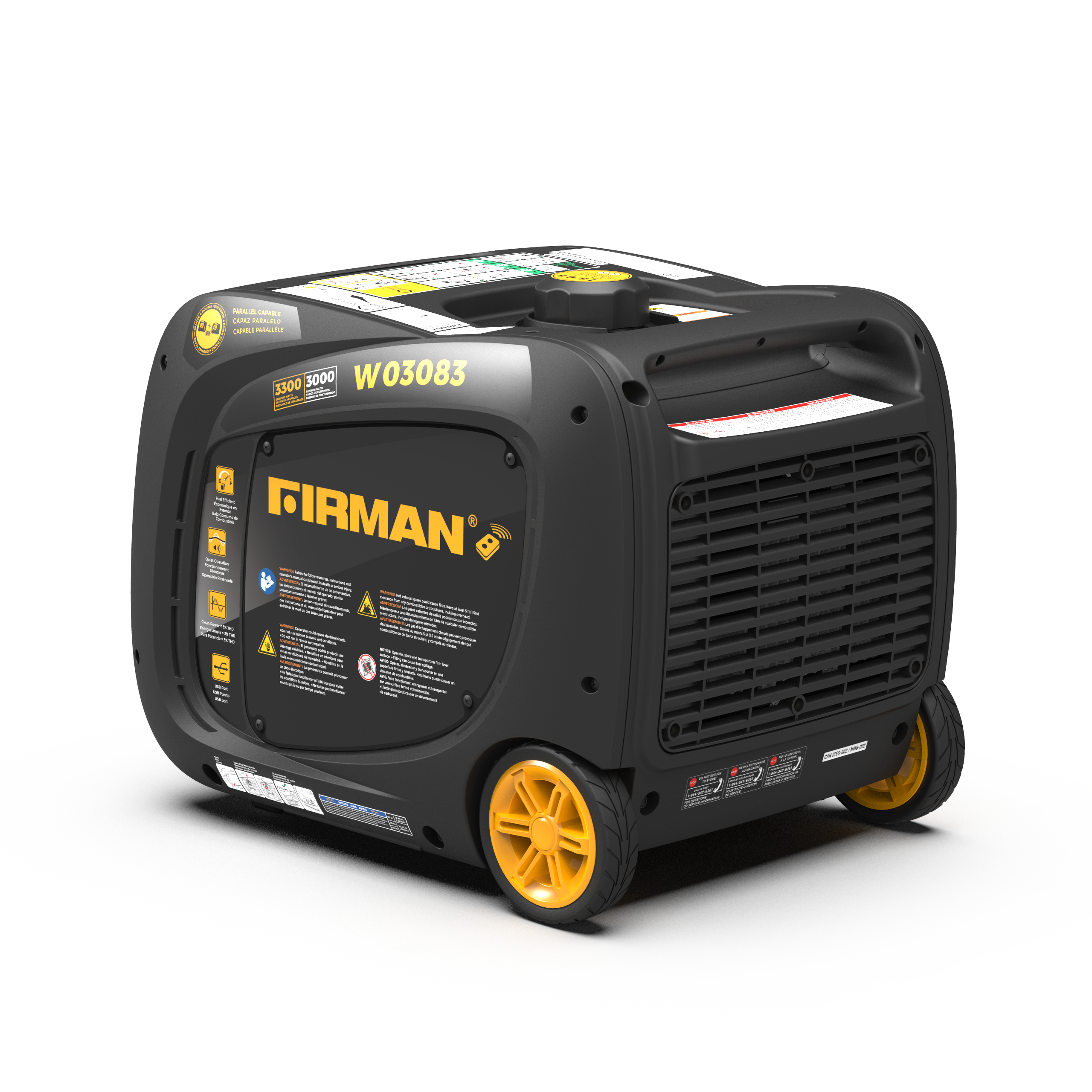 3300W Portable Inverter Gas Generator with Recoil Start - Quiet, Reliable Power for Camping, RV Trips & Emergency Backup