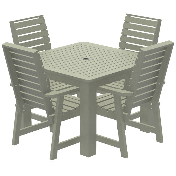 Glennville 5-Piece Square Outdoor Dining Set - Patio Furniture with Table and 4 Chairs - Perfect for Backyard, Garden, and Poolside Gatherings