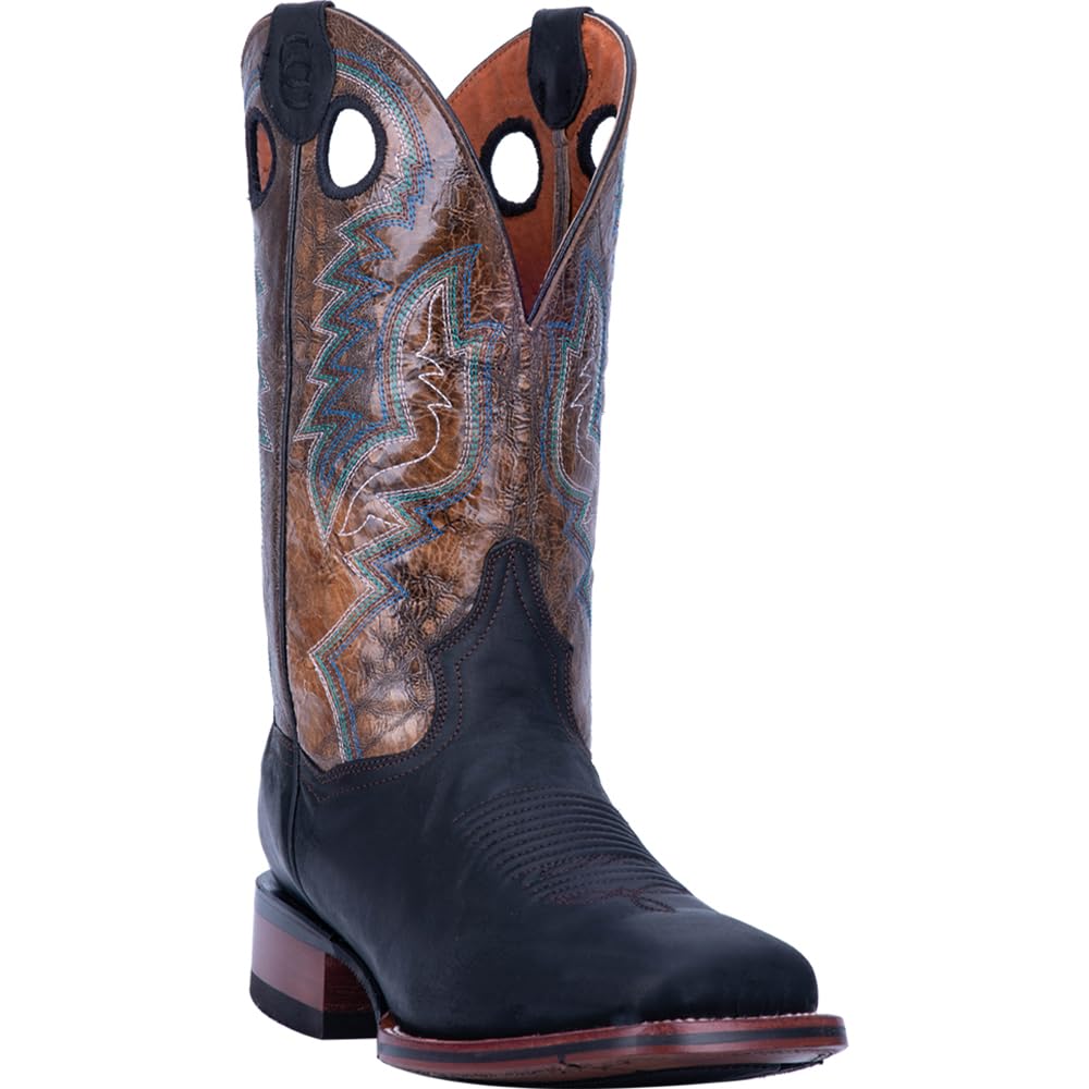 Dan Post Men's Deuce Square Toe Casual Boots - Mid Calf Western Boots for Men in Black & Brown - Size 14 2E Wide - Comfortable Cowboy Boots for Work, Riding & Everyday Wear