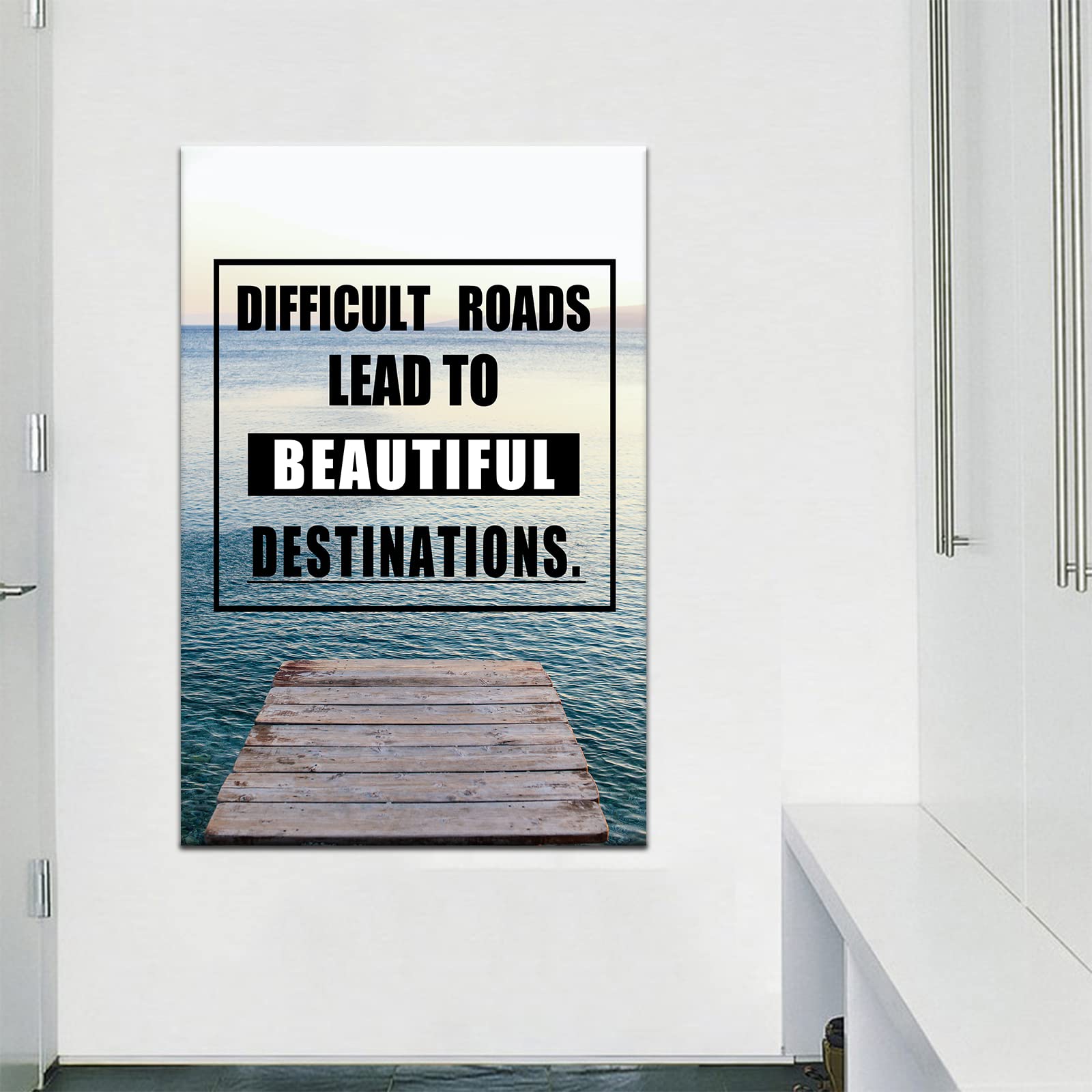 Motivational Wall Art Decor - Positive Energy Inspirational Canvas Print for Bedroom & Office - Modern Framed Wall Art Poster (24x36 Inches) - Perfect for Home, Living Room & Workspace Decor