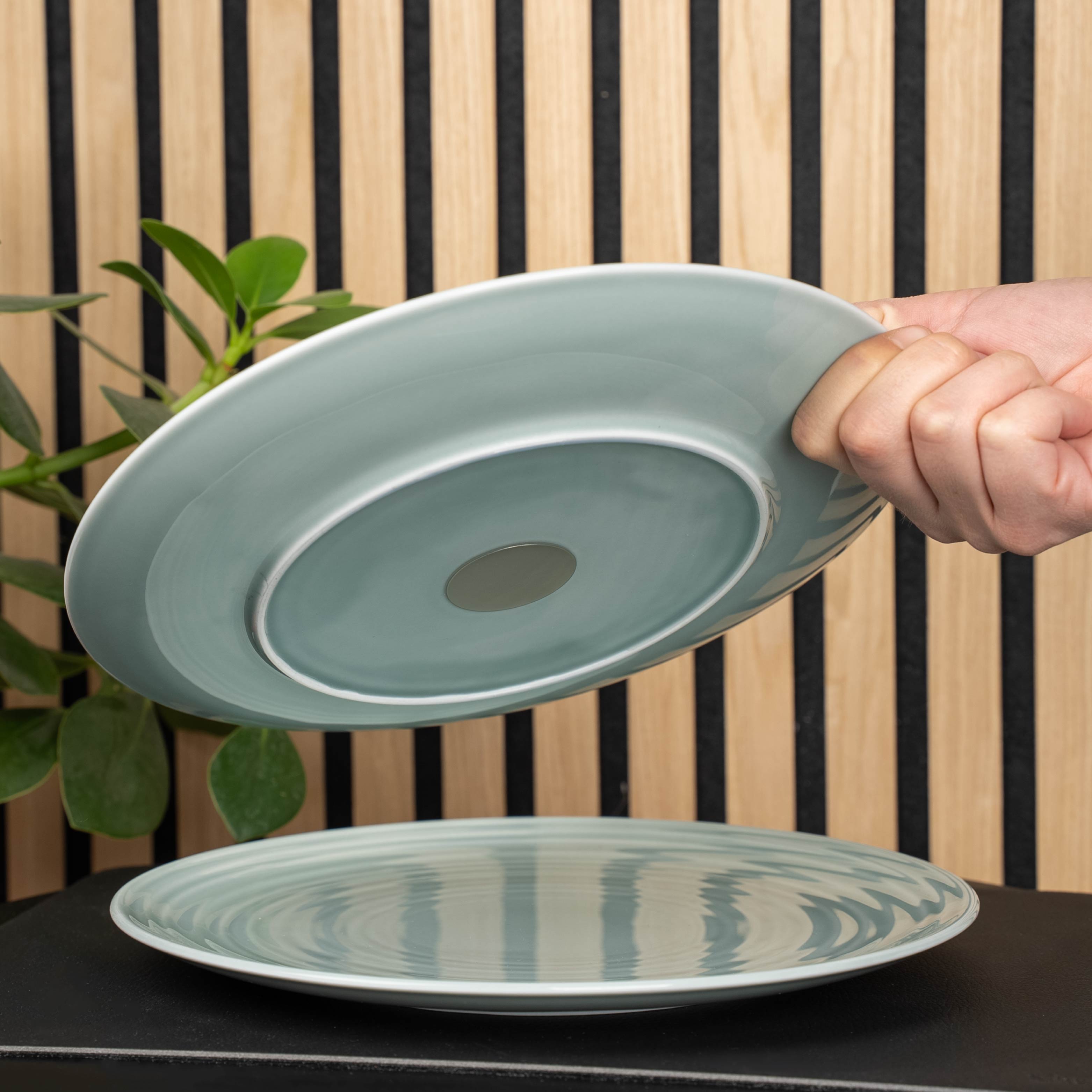Premium 26cm Cyan Porcelain Plate with Magnet - Elegant Dining & Kitchen Decor for Home, Office, or Gift Giving