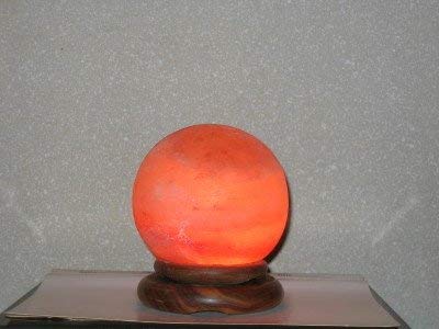 Himalayan Salt Lamp 6 Inch - Natural Rock Crystal Table Lamp, Pink Wood Base for Bedroom, Office, Yoga & Meditation - Night Light, Desk Decor, Gift Idea