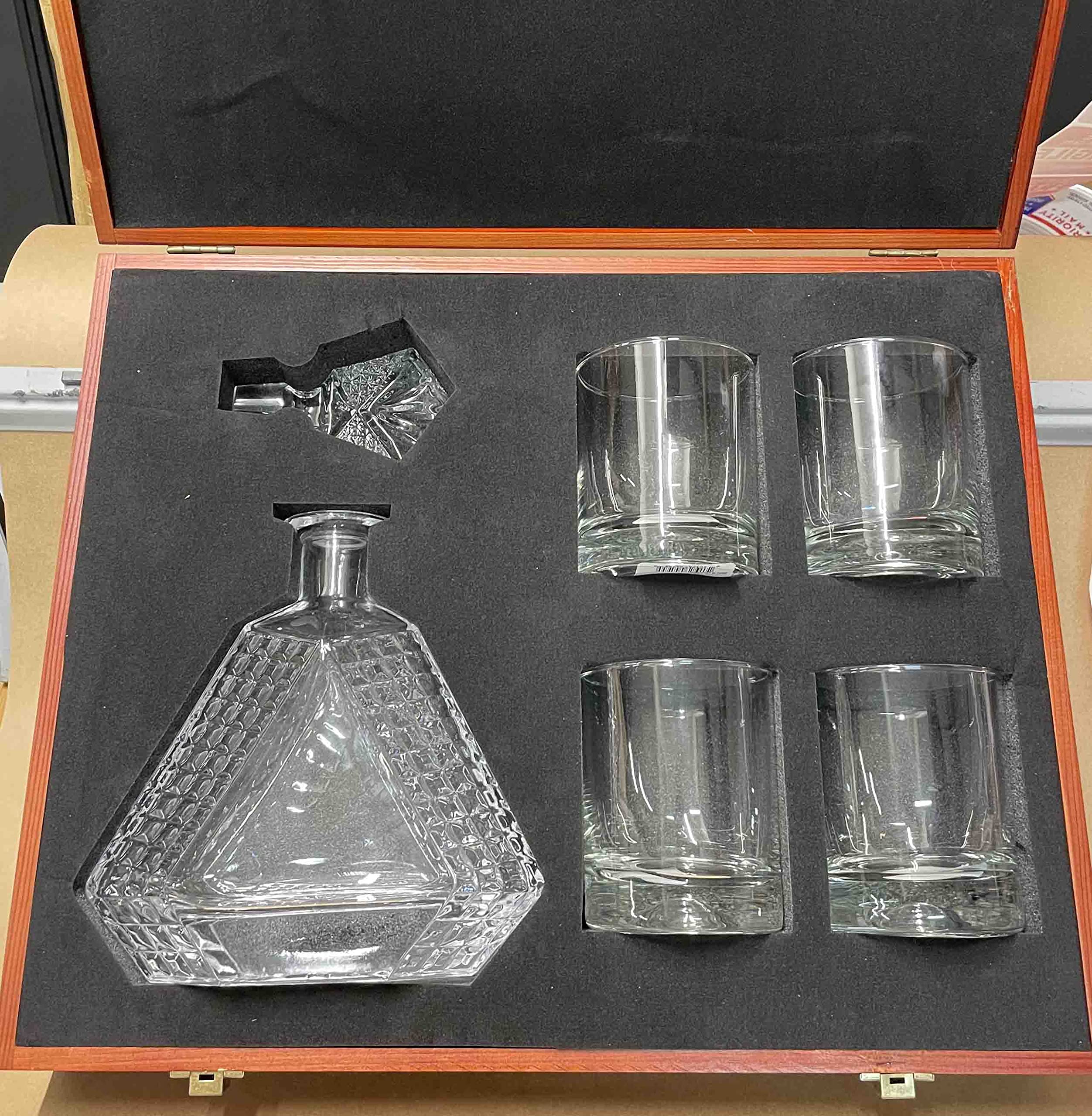 Premium Engraved Scotch Decanter Set with Glasses - Personalized Whiskey Decanter Gift Set for Men - Elegant Barware for Home, Office & Special Occasions