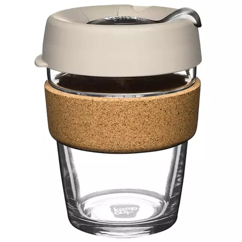 KeepCup Brew Cork 12oz Reusable Coffee Cup - Eco-Friendly Travel Mug for Hot & Cold Drinks - Perfect for Office, Commuting & Outdoor Adventures