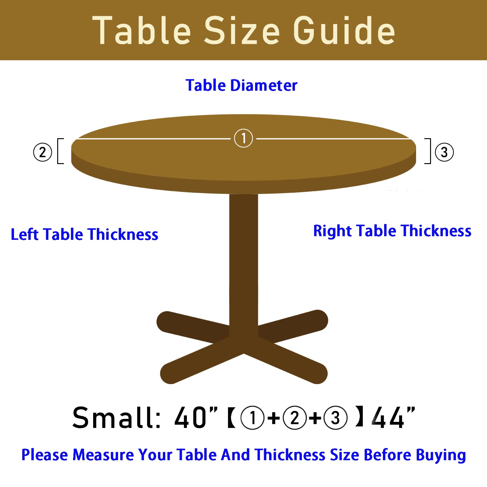 Autumn Maple Leaves Round Elastic Fitted Tablecloth - Washable Stretch Table Cover for Kitchen, Dining, Party (Fits 40-44 Inch Tables) - Perfect for Fall Decorations & Holiday Gatherings