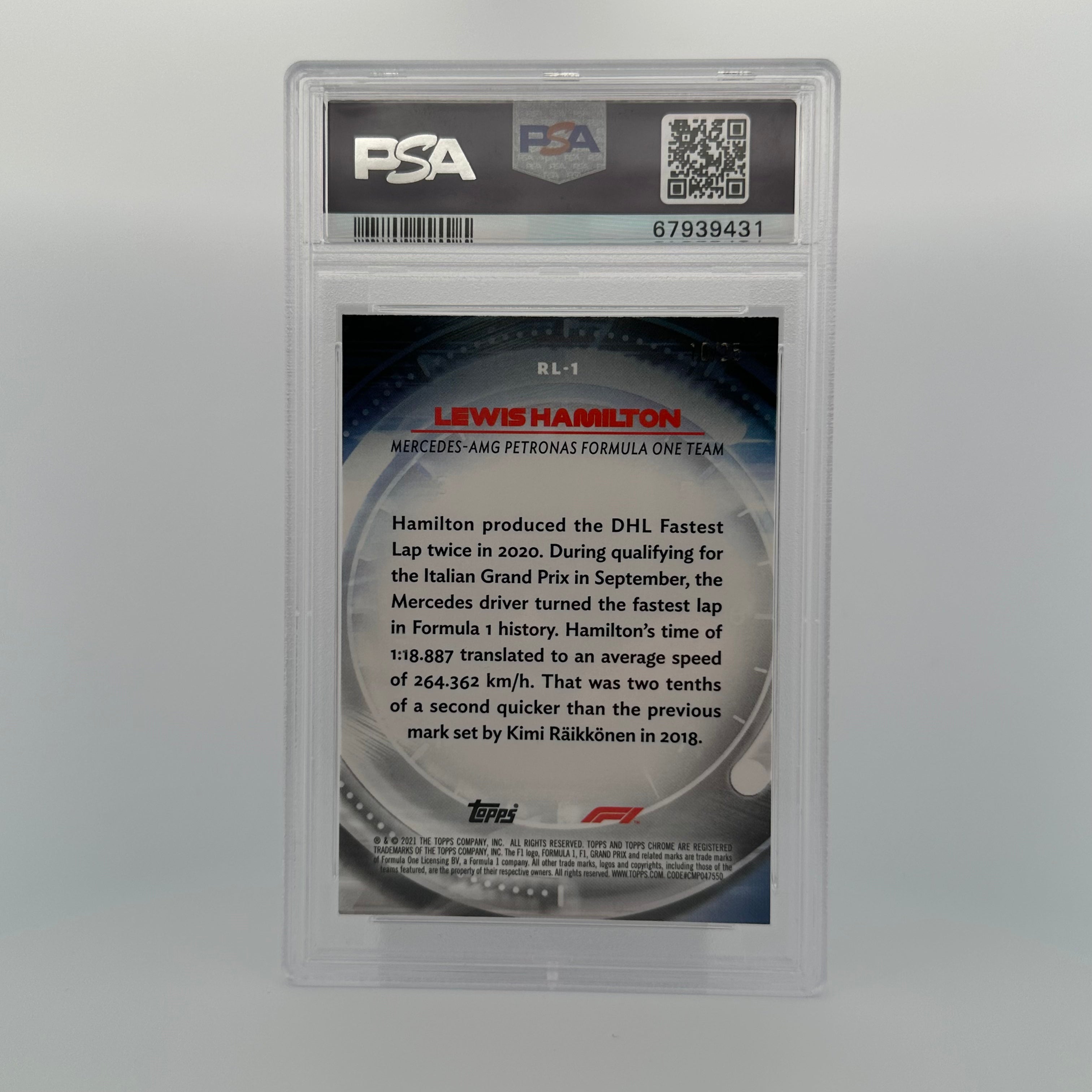 PSA 9 Graded 10/25 Lewis Hamilton #RL1 Redliners Orange Refractor Trading Card - Perfect for F1 Collectors, Sports Memorabilia Enthusiasts & Hamilton Fans