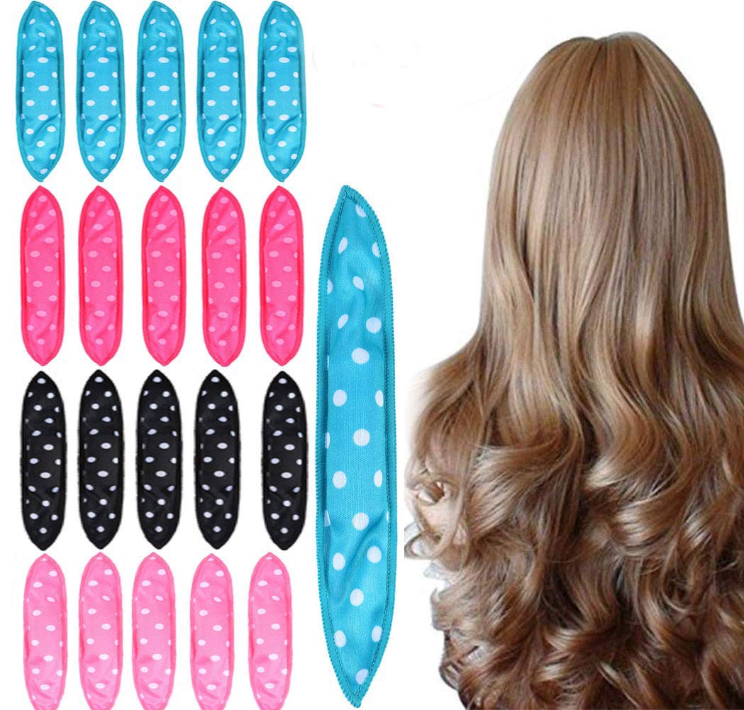 Foam Hair Curlers for Women - No Heat Soft Sponge Rollers for Long, Short, Thick & Thin Hair - Pillow Cloth Sleeping Hair Rollers for Spiral Curls (4 Colors) - Perfect for Overnight Styling, Salon-Quality Waves at Home