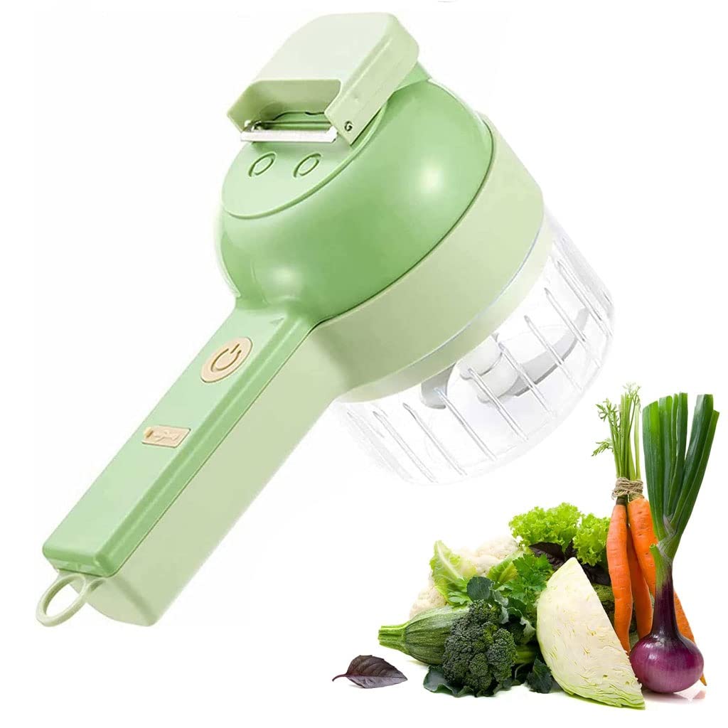 4-in-1 Wireless Electric Food Chopper & Meat Mincer - Mini Handheld Vegetable Cutter for Home & Restaurant - Perfect for Chopping Onions, Garlic, Nuts & Meal Prep