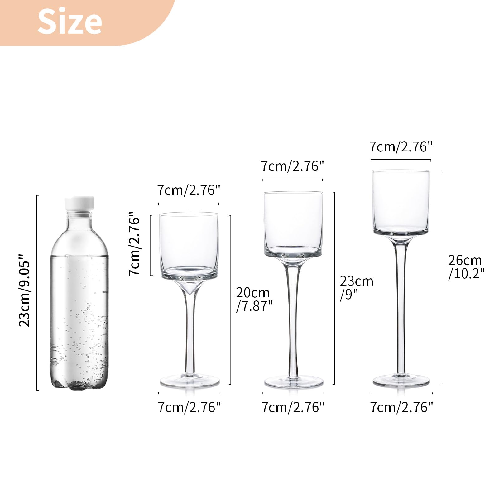 18-Piece Nuptio Tall Glass Candle Holders for Floating & Pillar Candles - Clear Long Stem Candle Stands for Wedding Centerpieces, Home Decor, Party Tables - Perfect for Romantic Dinners, Spa Nights & Holiday Decorations