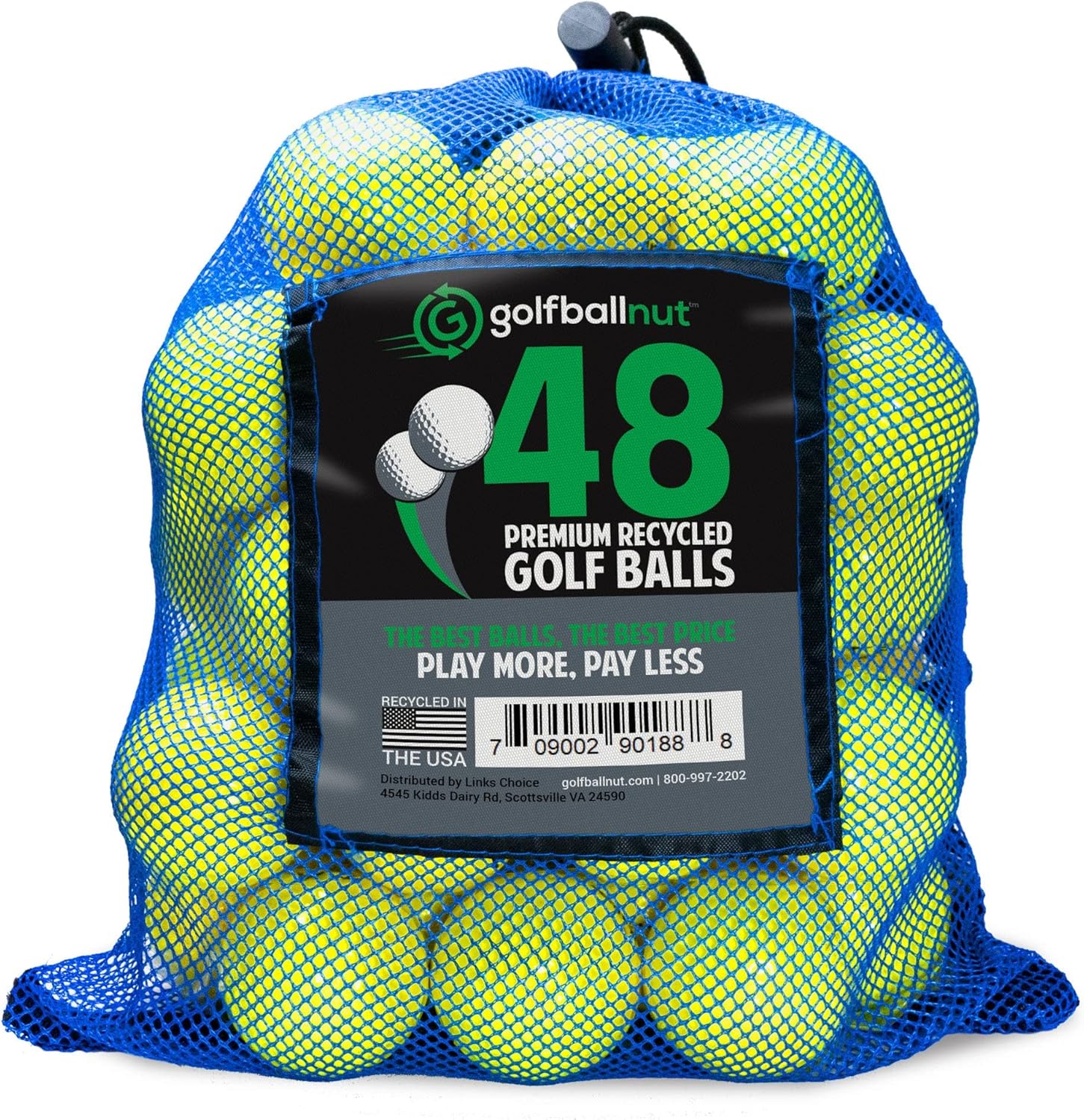 Premium Used Bridgestone Yellow Mix Golf Balls - 50 Pack in Durable Mesh Bags | Practice & Tournament Ready | Perfect for Driving Range, Backyard Practice & Golf Course Play
