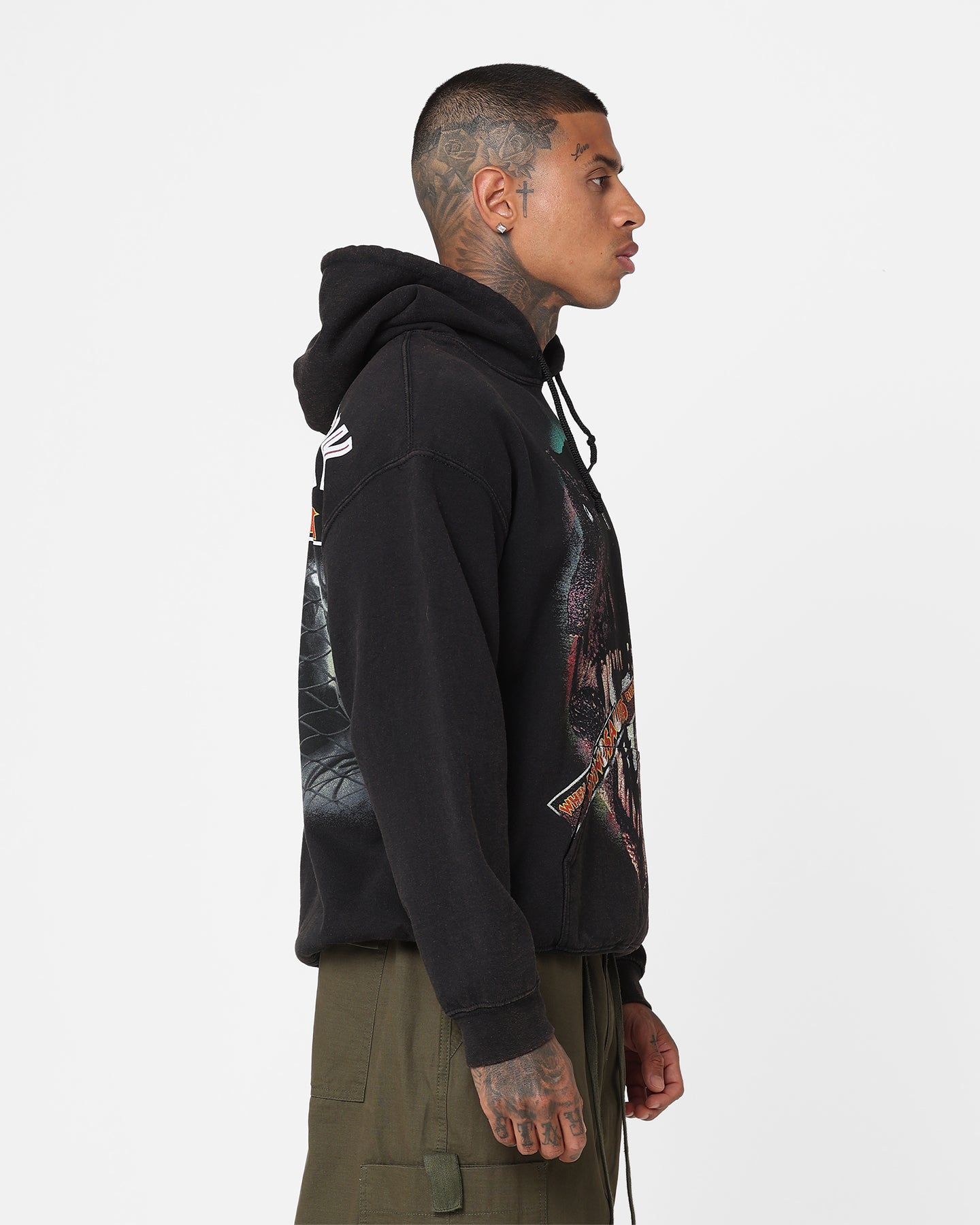 American Thrift Jurassic Park 30th Anniversary Vintage Hoodie - Black Distressed Wash - Perfect for Movie Nights & Retro Fashion Lovers
