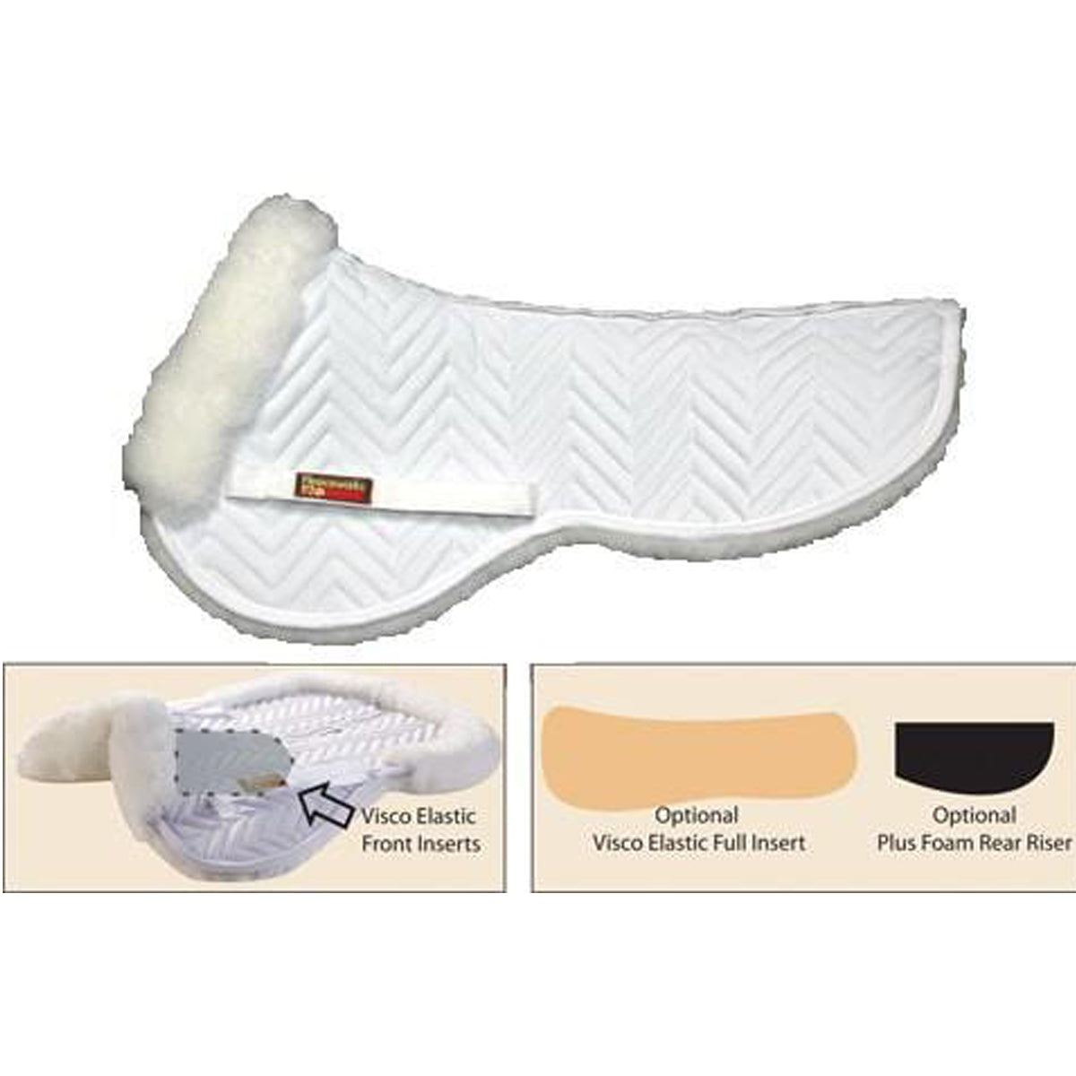 Fleeceworks Sheepskin Perfect Balance Half Pad for Horses - All Purpose Saddle Pad for Riding, Training & Show - Comfort & Support for Equestrian Sports