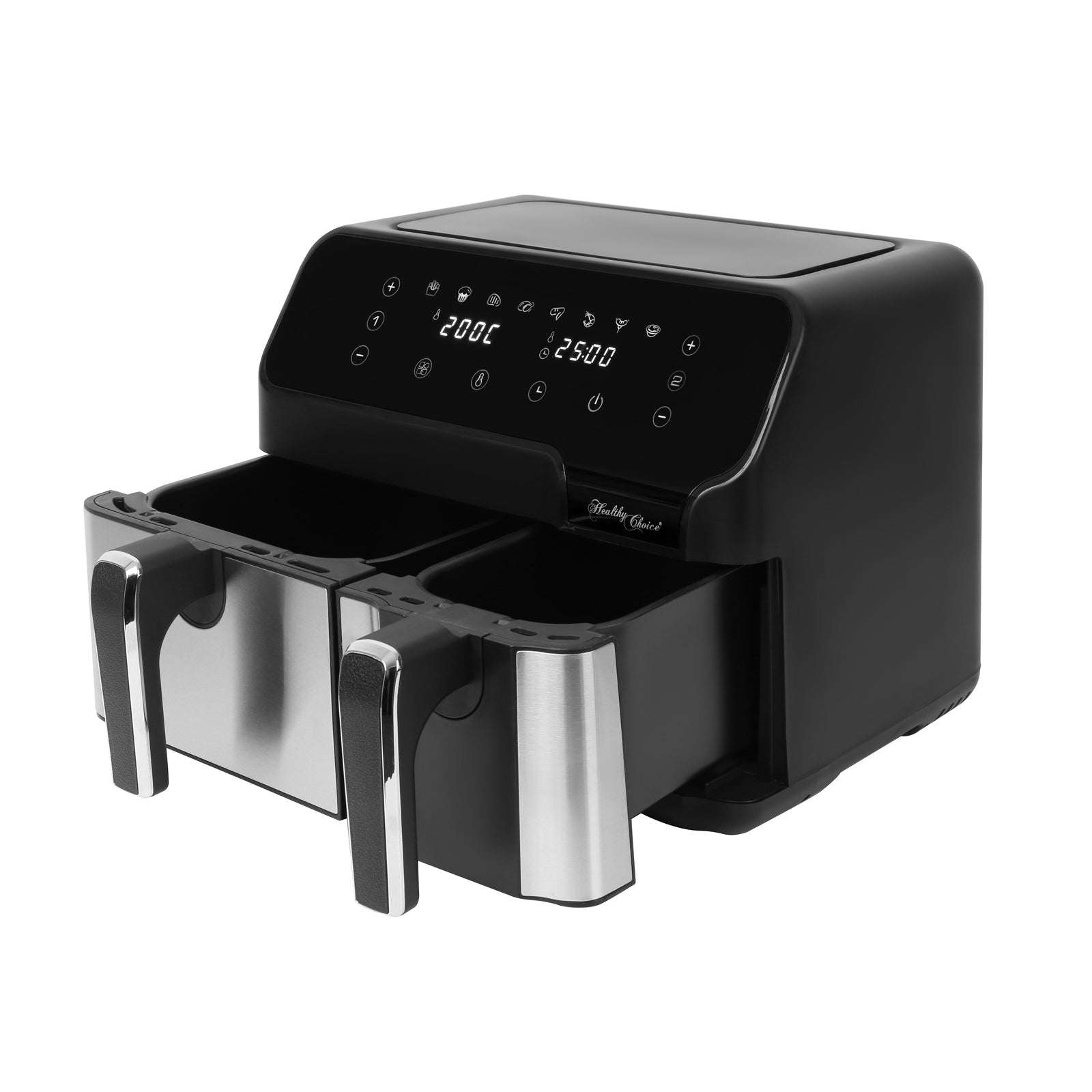 10L Digital Dual Zone Air Fryer with Dual Temperature Control - Large Capacity Air Fryer Oven for Family Cooking, Healthy Frying & Baking - Perfect for Roasting, Grilling, Reheating & Meal Prep