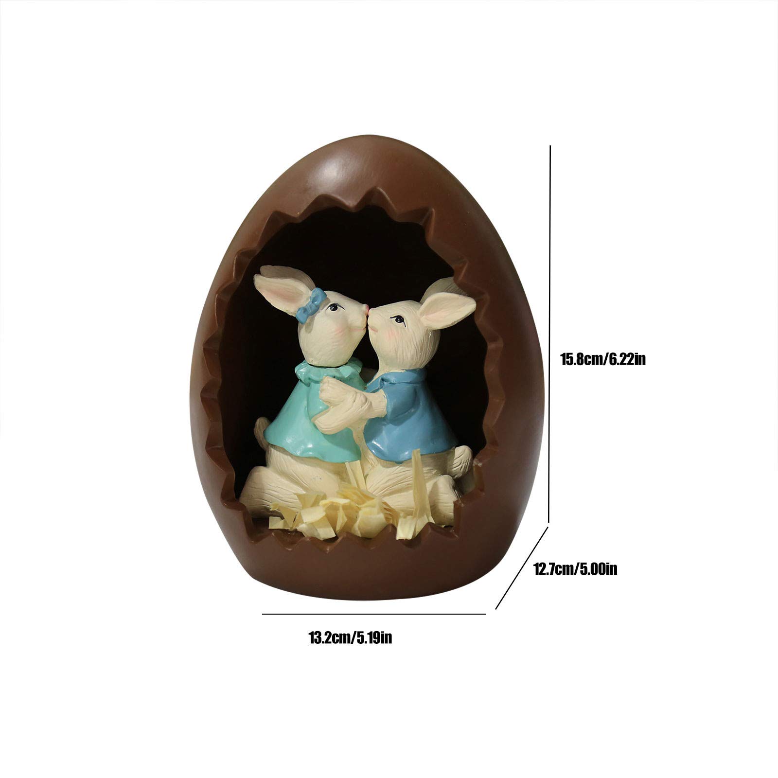 Easter Bunny Chocolate Eggshell Ornament - Handmade Resin Rabbit Tabletop Decor for Easter, Spring, and Home Decoration | Perfect for Easter Gifts, Party Favors, and Holiday Decor