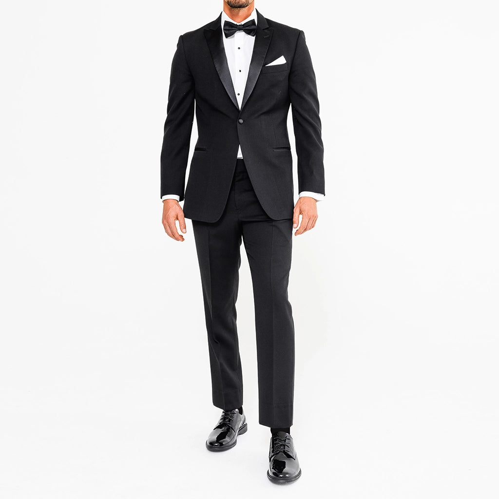 Premium Black Tuxedo Suit for Men - Classic Obsidian Color - Perfect for Weddings, Prom & Formal Events