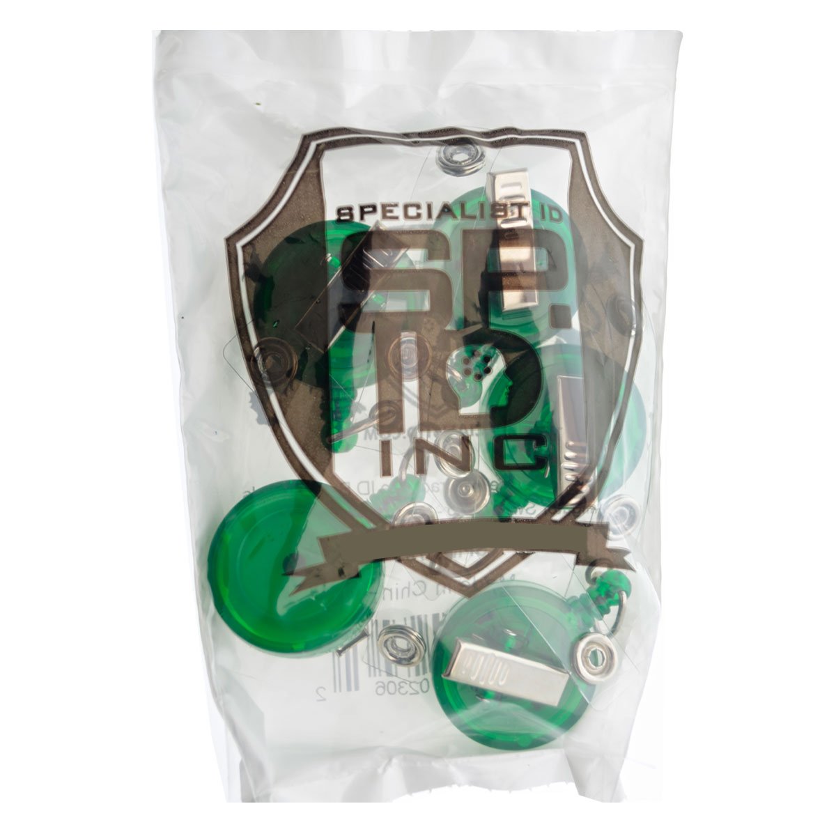 5 Pack Retractable Badge Reels with Clip - Green Translucent Lanyards for Office & Nurse ID Badges