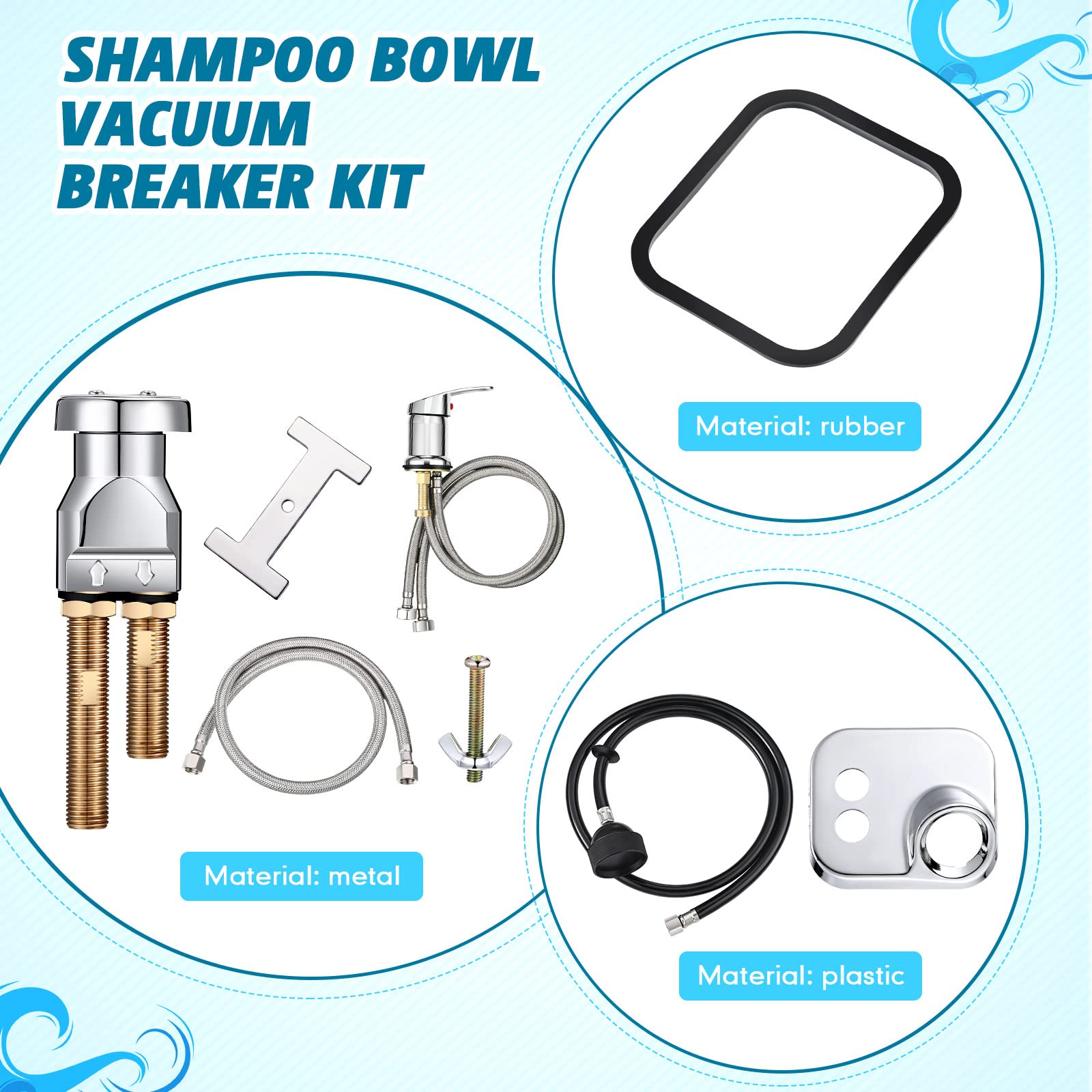 Shampoo Bowl Vacuum Breaker Kit - 8 Pcs Replacement Parts for Salon Sink Faucet & Hair Washing Station | Perfect for Professional Salons, Barber Shops & Home Hair Care