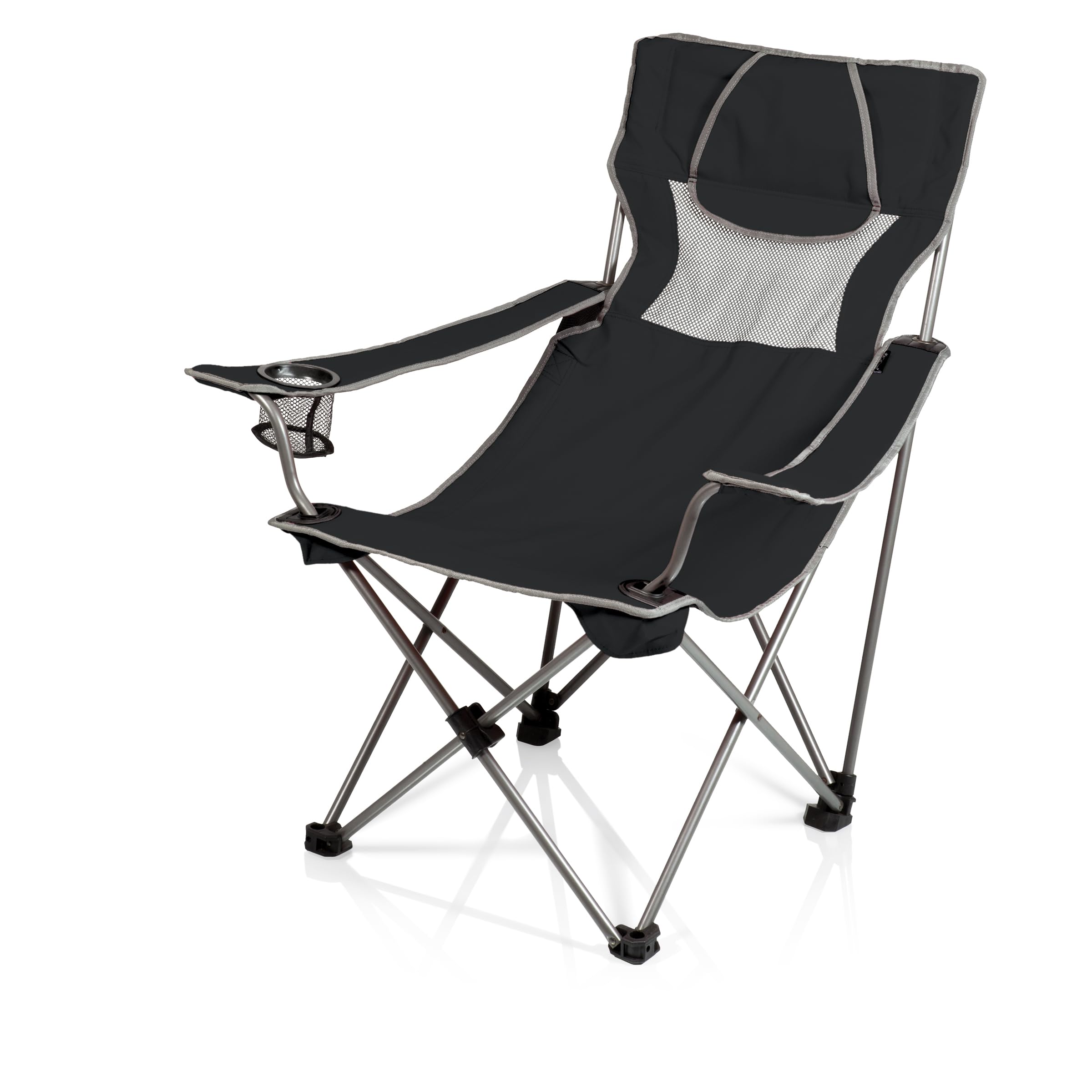 NCAA Oklahoma State Cowboys Folding Camping Chair with Carry Bag - Portable Outdoor Picnic, Beach, and Sports Event Chair (Black & Gray) - Perfect for Tailgating, Camping, Beach Trips & Backyard Relaxation
