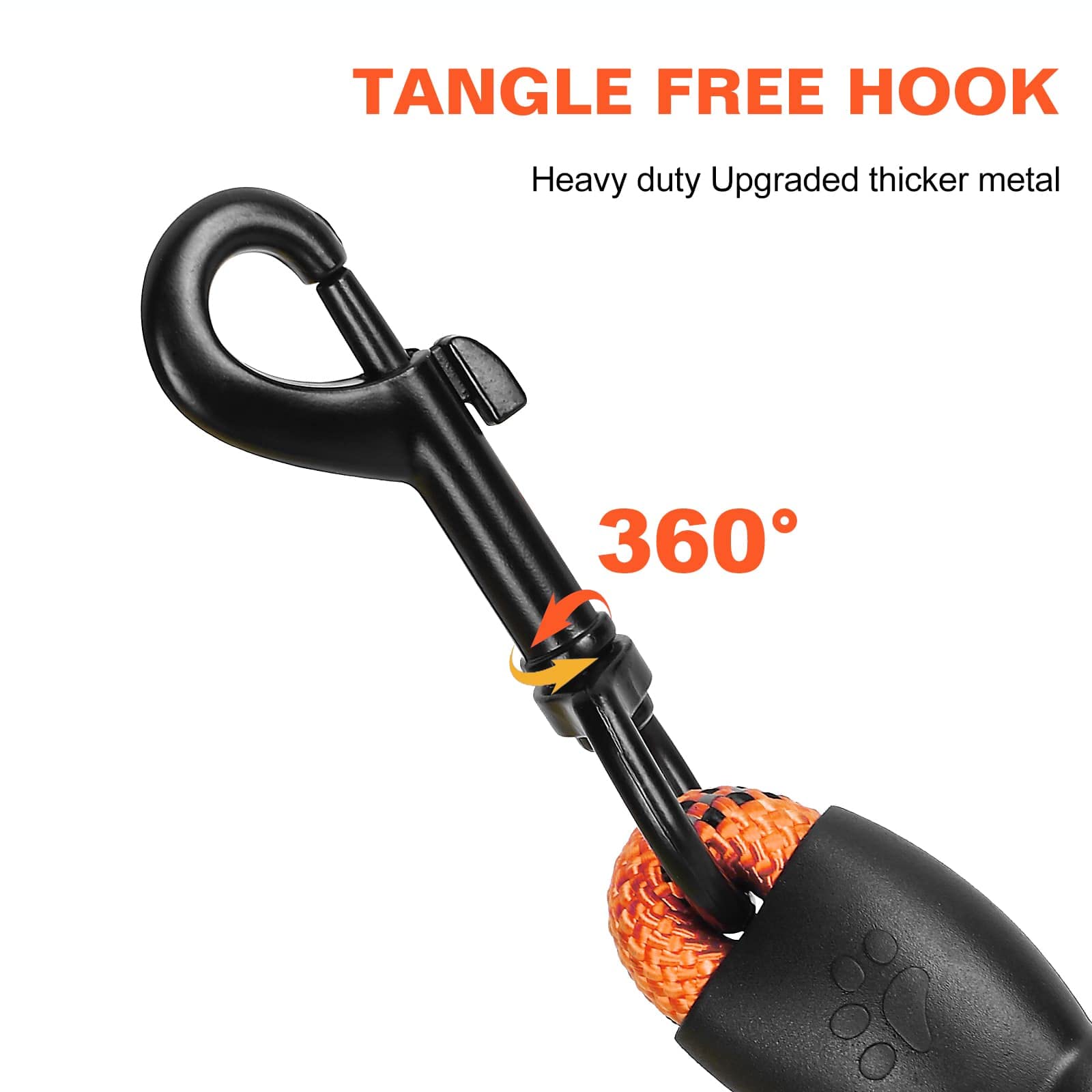 Heavy Duty Dog Leash with Comfortable Padded Handle & Reflective Threads - 4FT Orange Pet Leash for Small Dogs Like Terripoo & Mixed Breeds - Perfect for Night Walks, Jogging & Outdoor Adventures