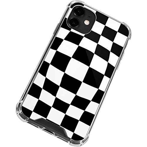 Skinit Clear Protective Phone Case for iPhone 12 - Black & White Checkerboard Pattern | Slim Scratch-Resistant Cover with Full Access to Ports & Buttons | Perfect for Everyday Use, Travel, and Office