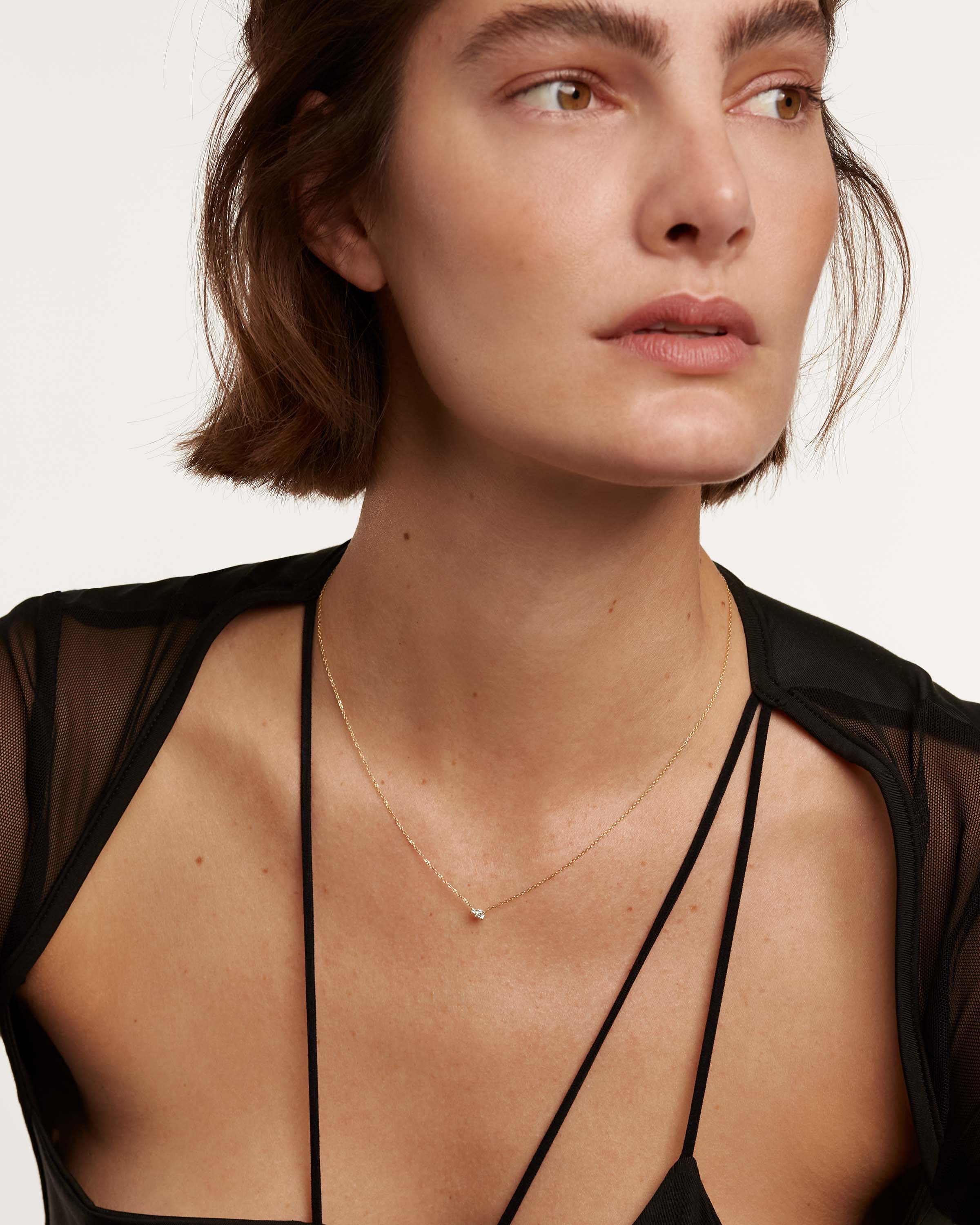 Elegant Diamond and Gold Duo Necklace for Women - Perfect for Weddings, Anniversaries & Special Occasions