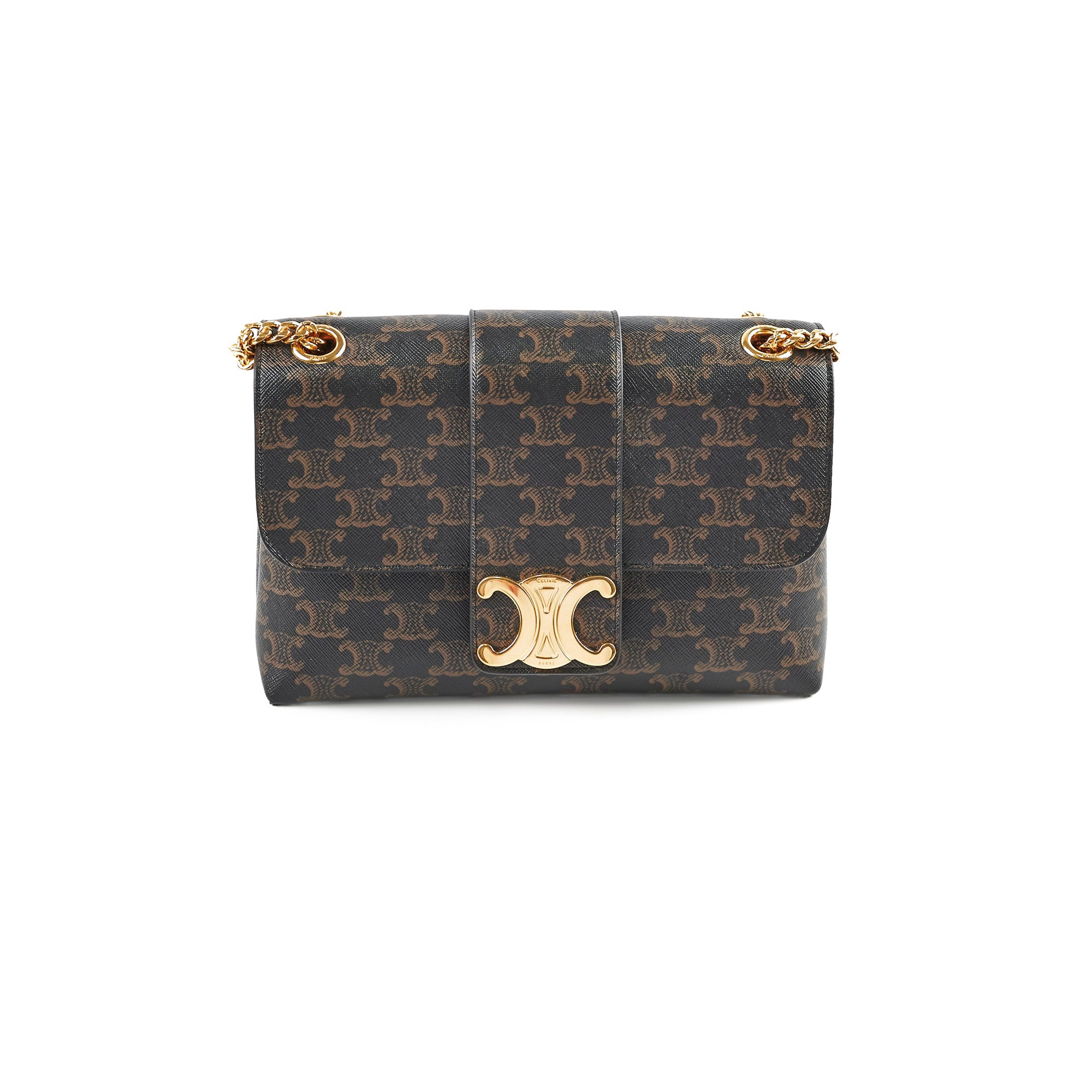 Celine Medium Victoire Bag in Triomphe Canvas Tan - Luxury Crossbody Handbag for Women, Perfect for Work, Travel & Everyday Use