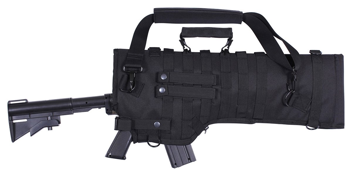 Rothco Black Tactical Rifle Scabbard - Durable Gun Case for Hunting, Shooting & Outdoor Adventures | Military-Grade Rifle Protection for AR-15, Shotguns & Long Guns